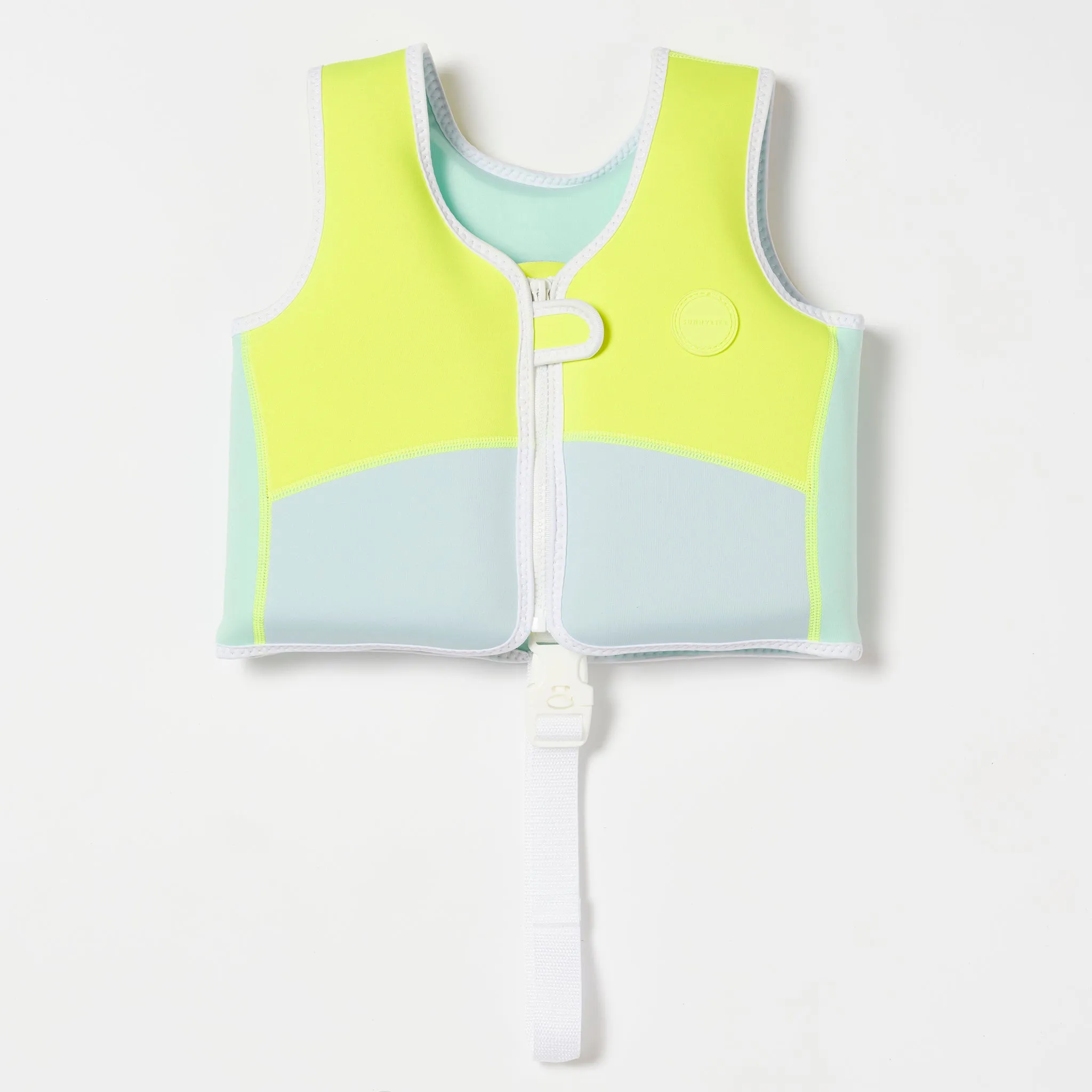 Kids Swim Vest 2-3 | Salty the Shark Aqua Neon Yellow Sunnylife