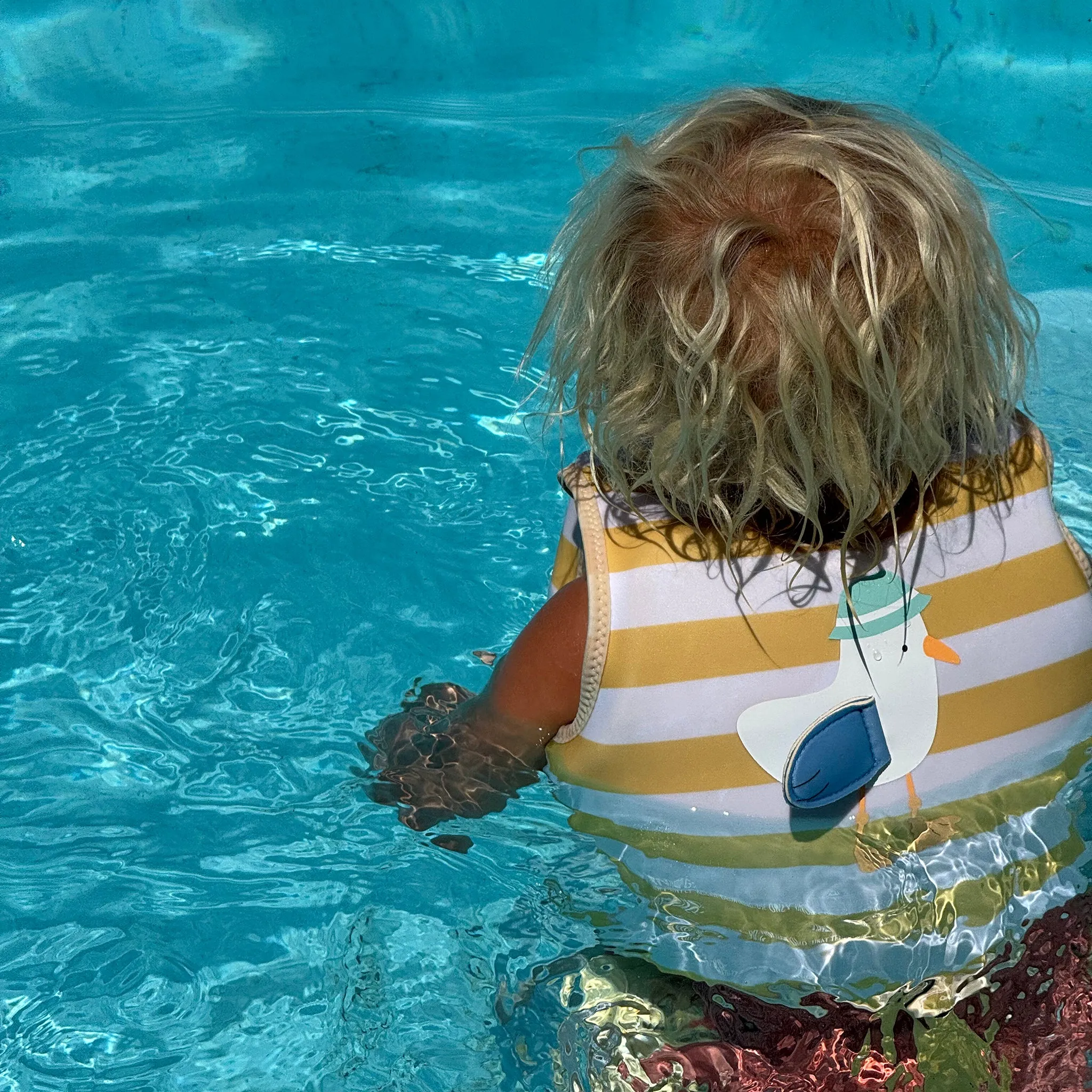 Kids Swim Vest 2-3 | Sammy the Seagull Mustard Stripe Sunnylife