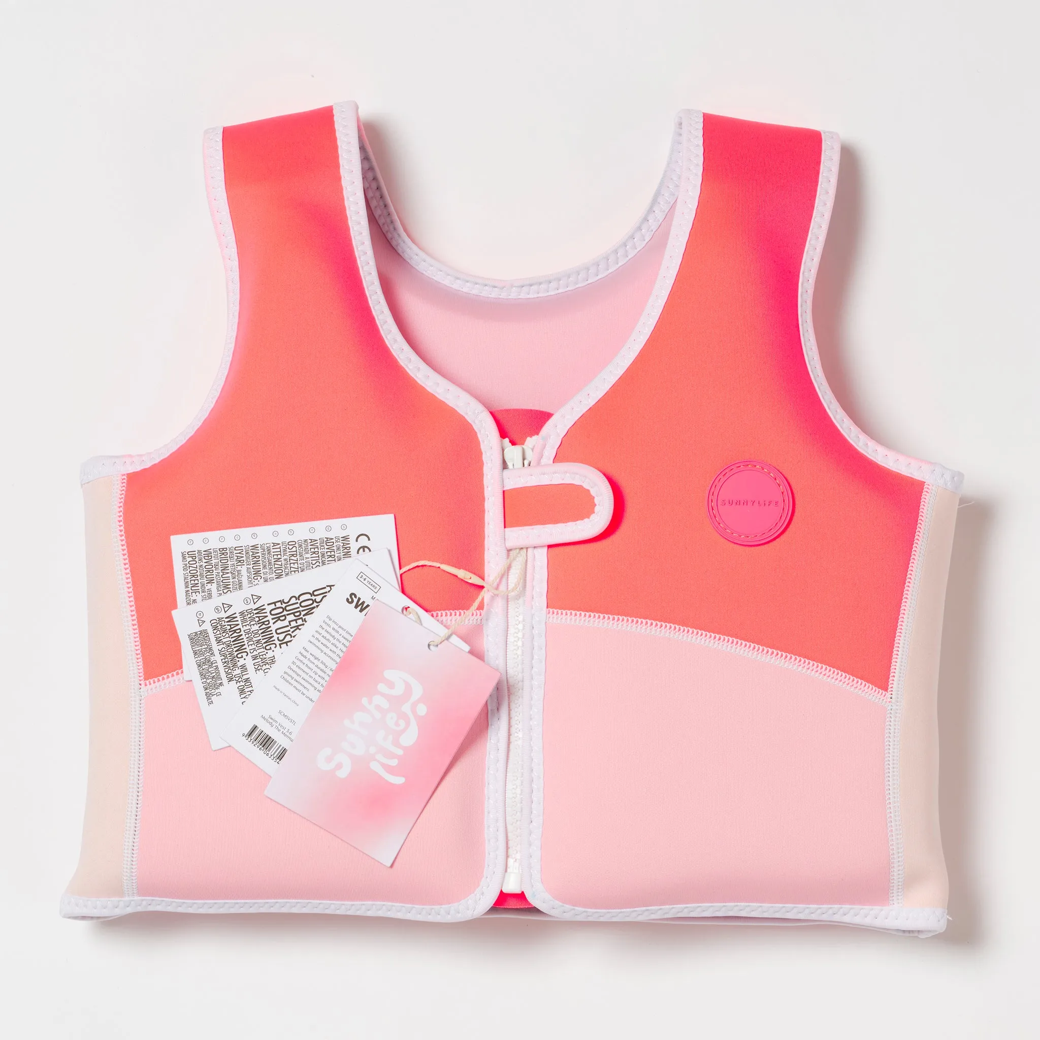 Kids Swim Vest 3-6 | Melody the Mermaid Neon Strawberry Sunnylife