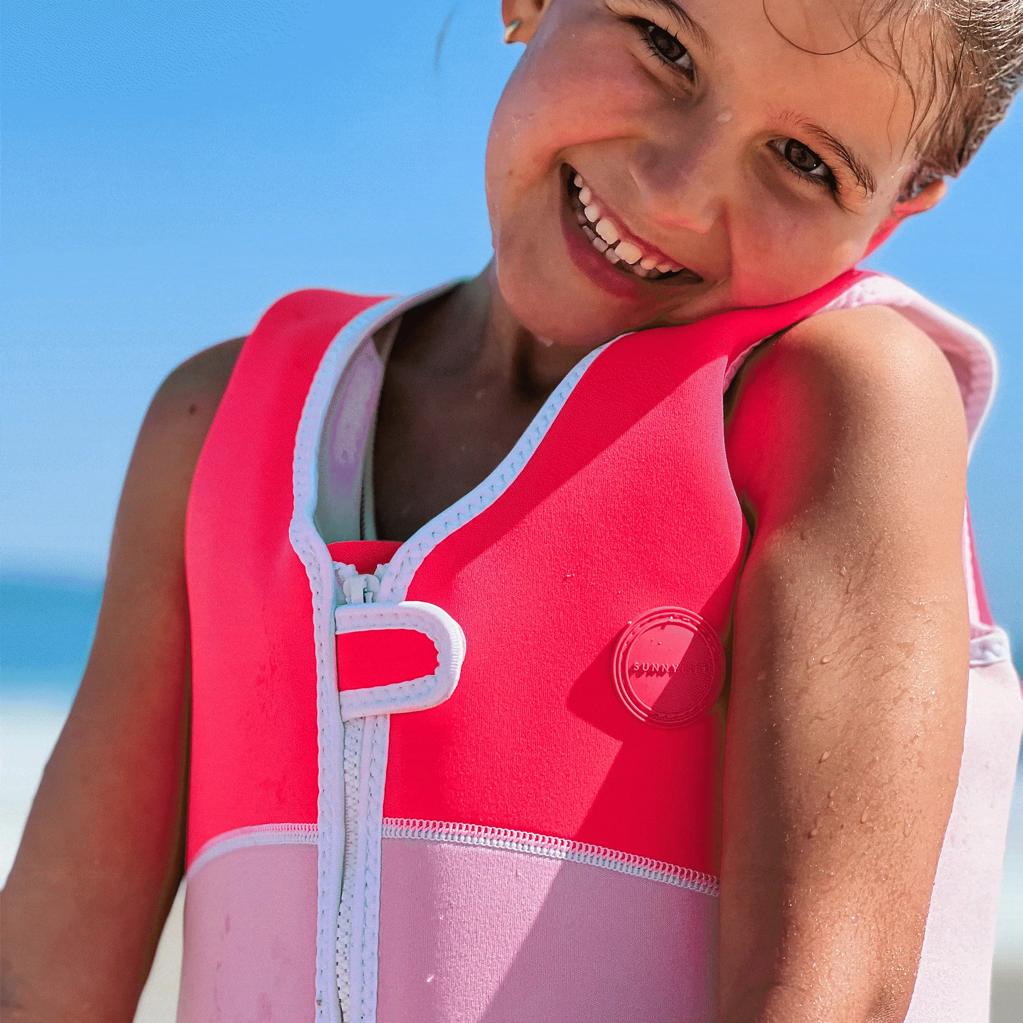 Kids Swim Vest 3-6 | Melody the Mermaid Neon Strawberry Sunnylife