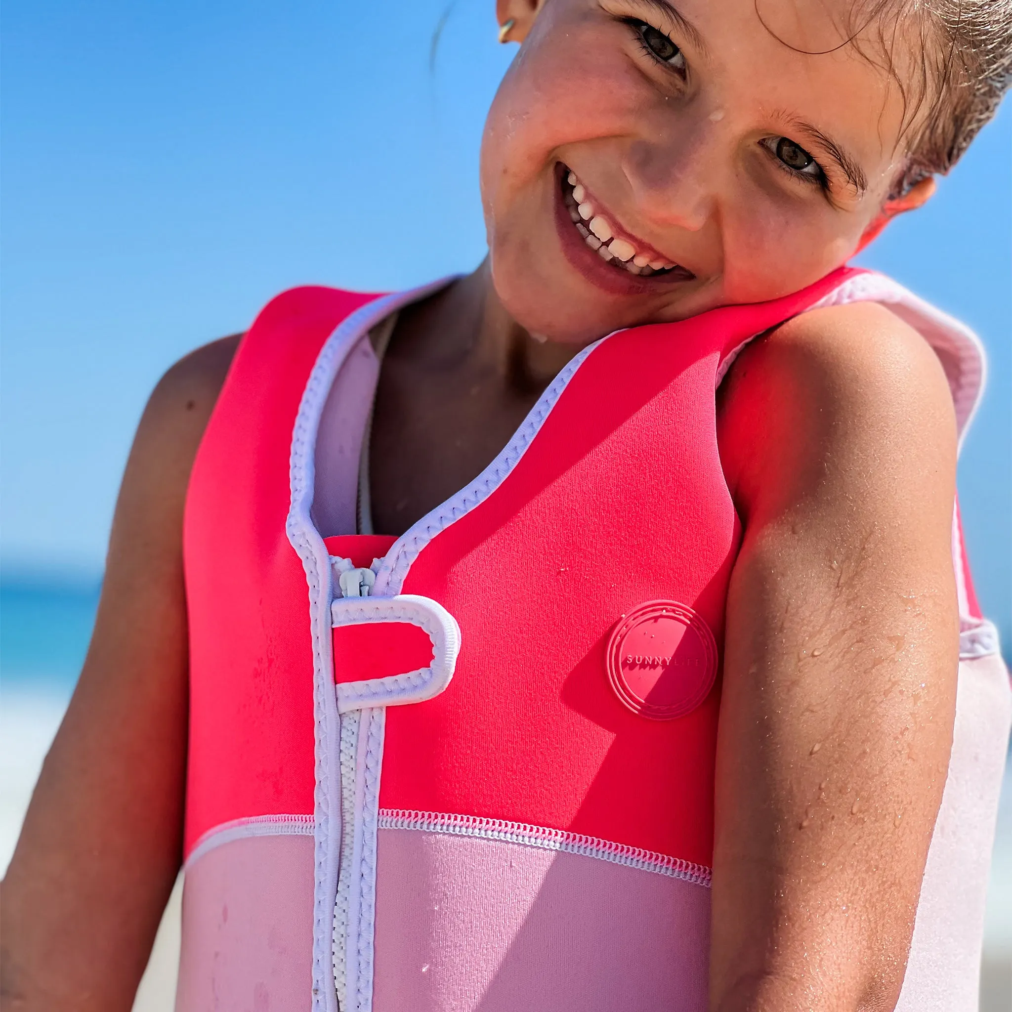 Kids Swim Vest 3-6 | Melody the Mermaid Neon Strawberry Sunnylife