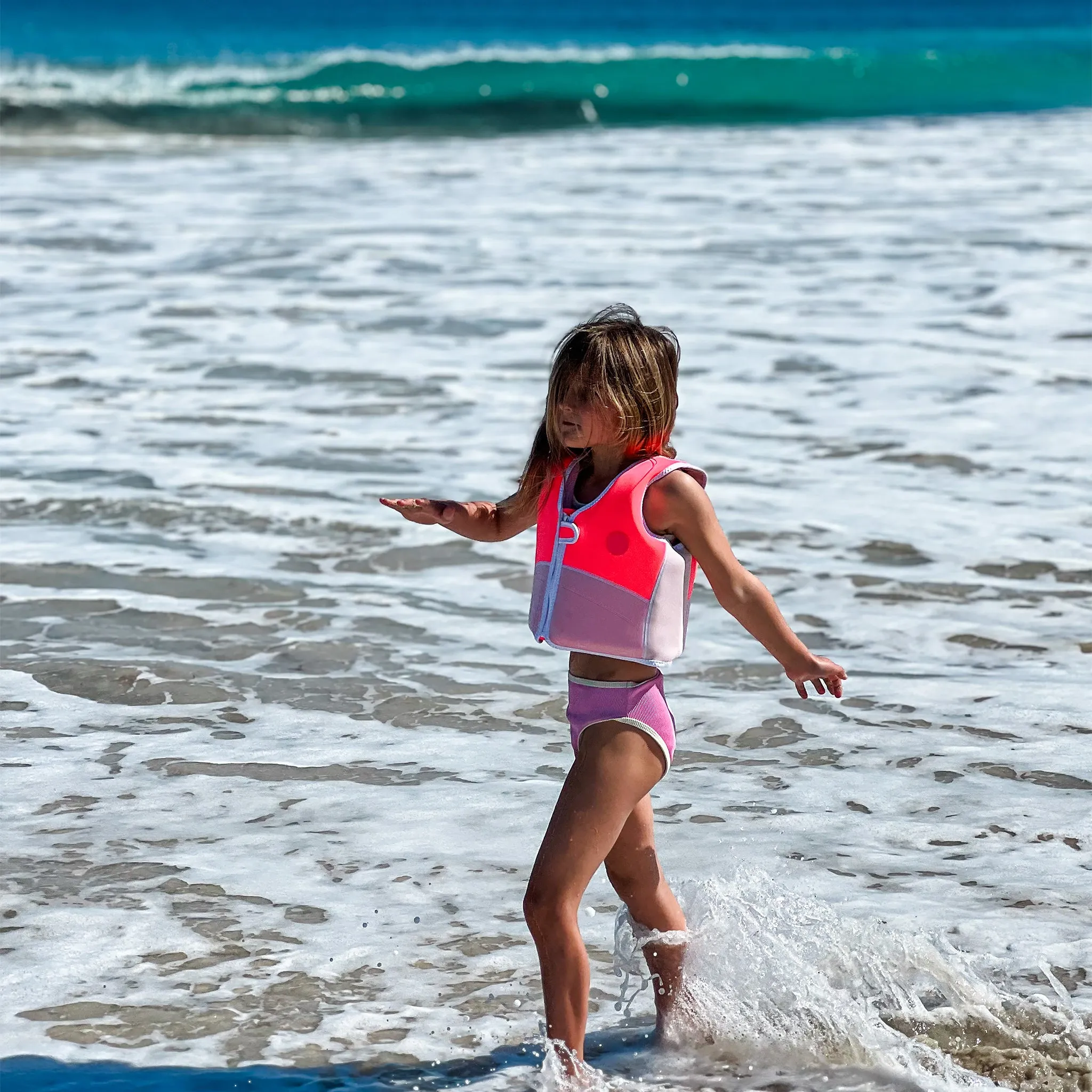 Kids Swim Vest 3-6 | Melody the Mermaid Neon Strawberry Sunnylife