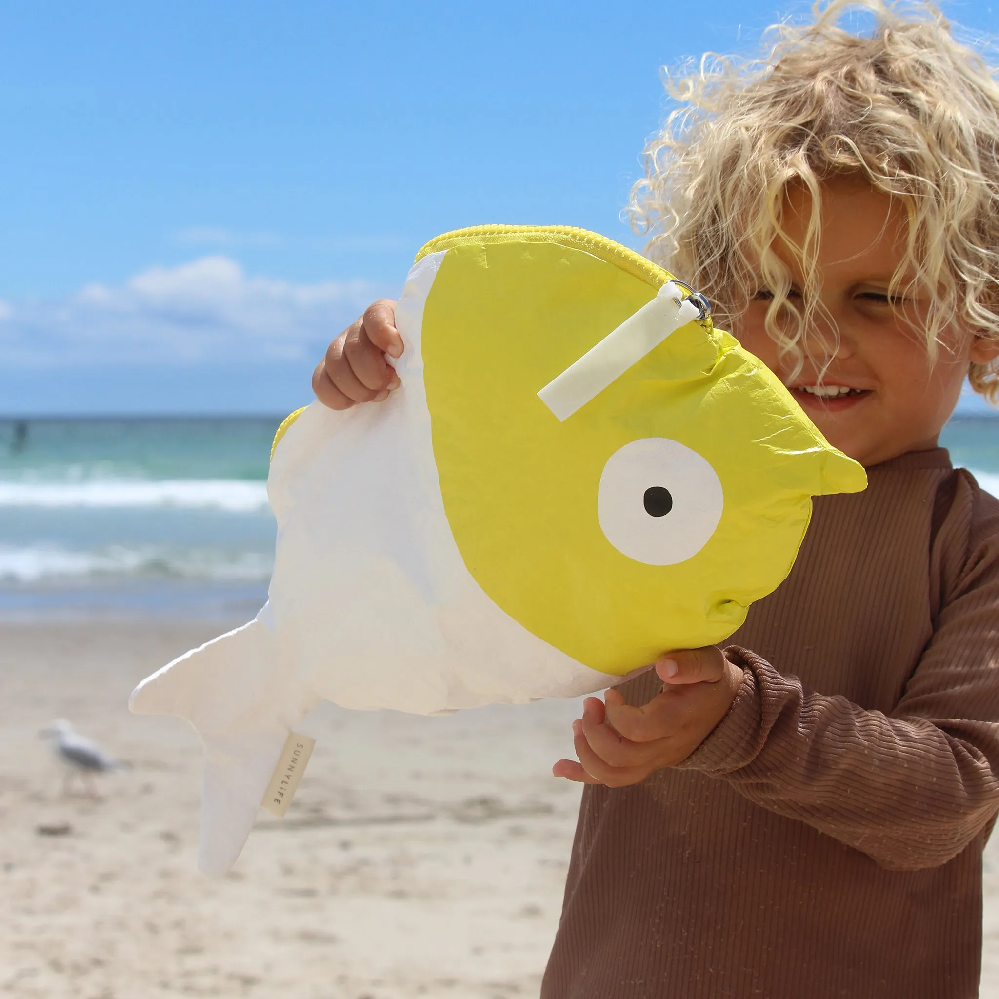 Kids Wet Bag | Finn the Fish Neon Yellow Sunnylife