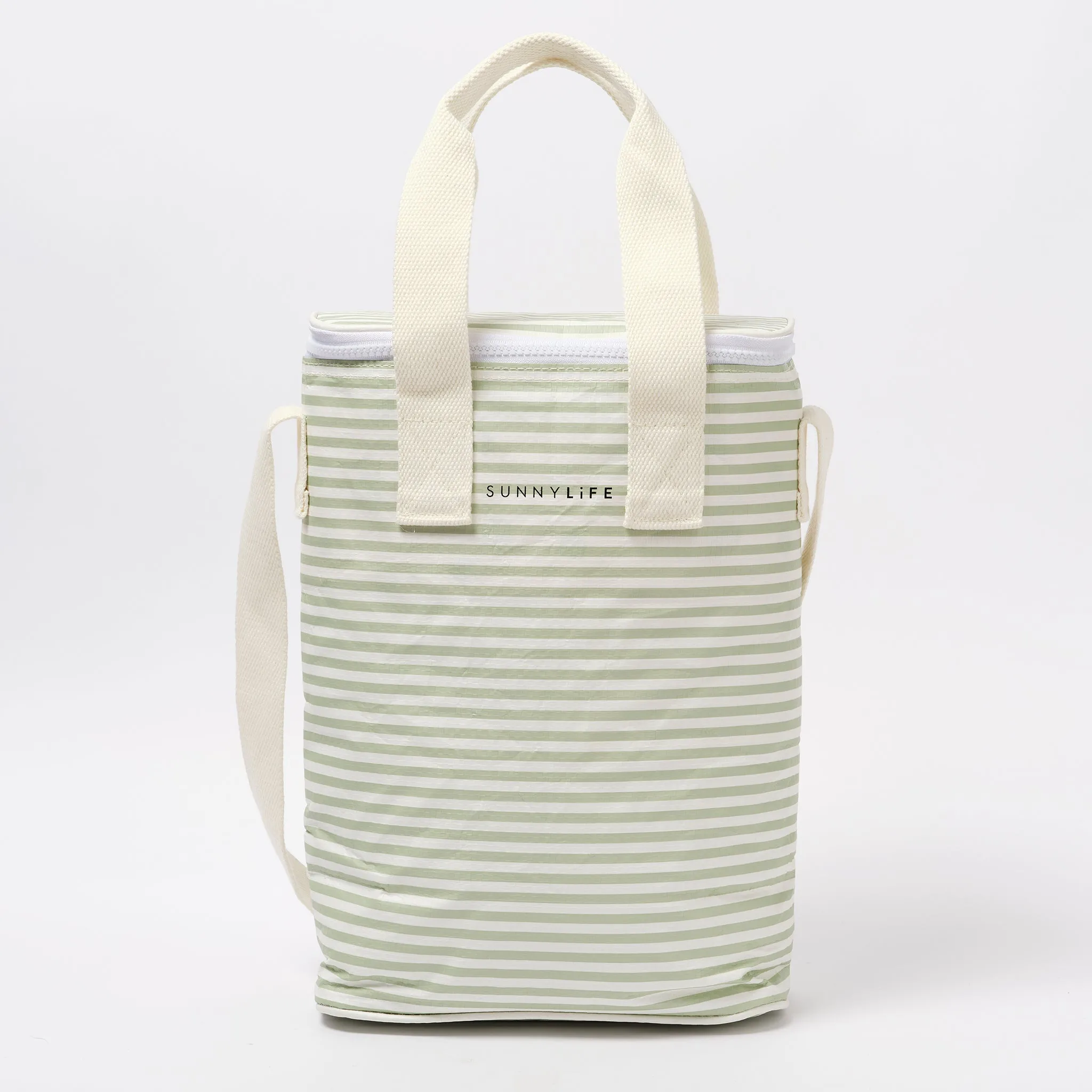 Light Cooler Drinks Bag | La Palma Sage Stripe Sunnylife