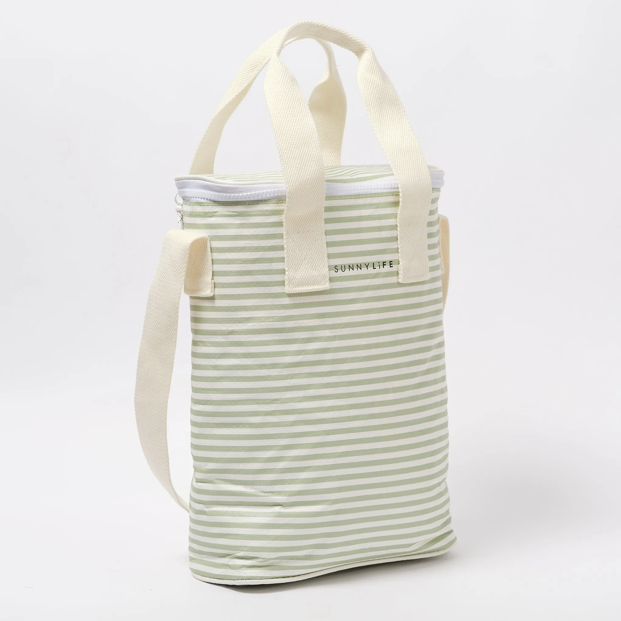 Light Cooler Drinks Bag | La Palma Sage Stripe Sunnylife