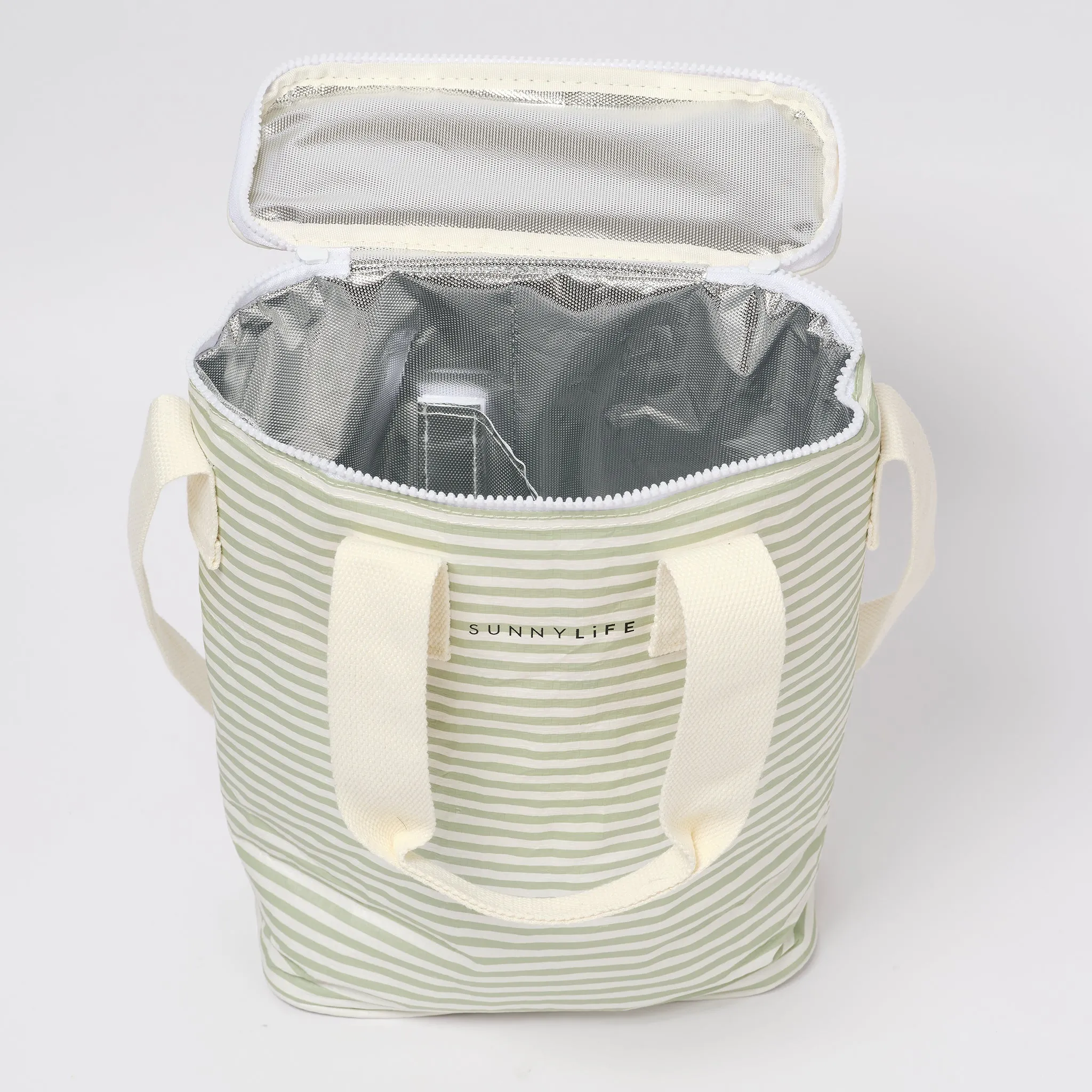 Light Cooler Drinks Bag | La Palma Sage Stripe Sunnylife