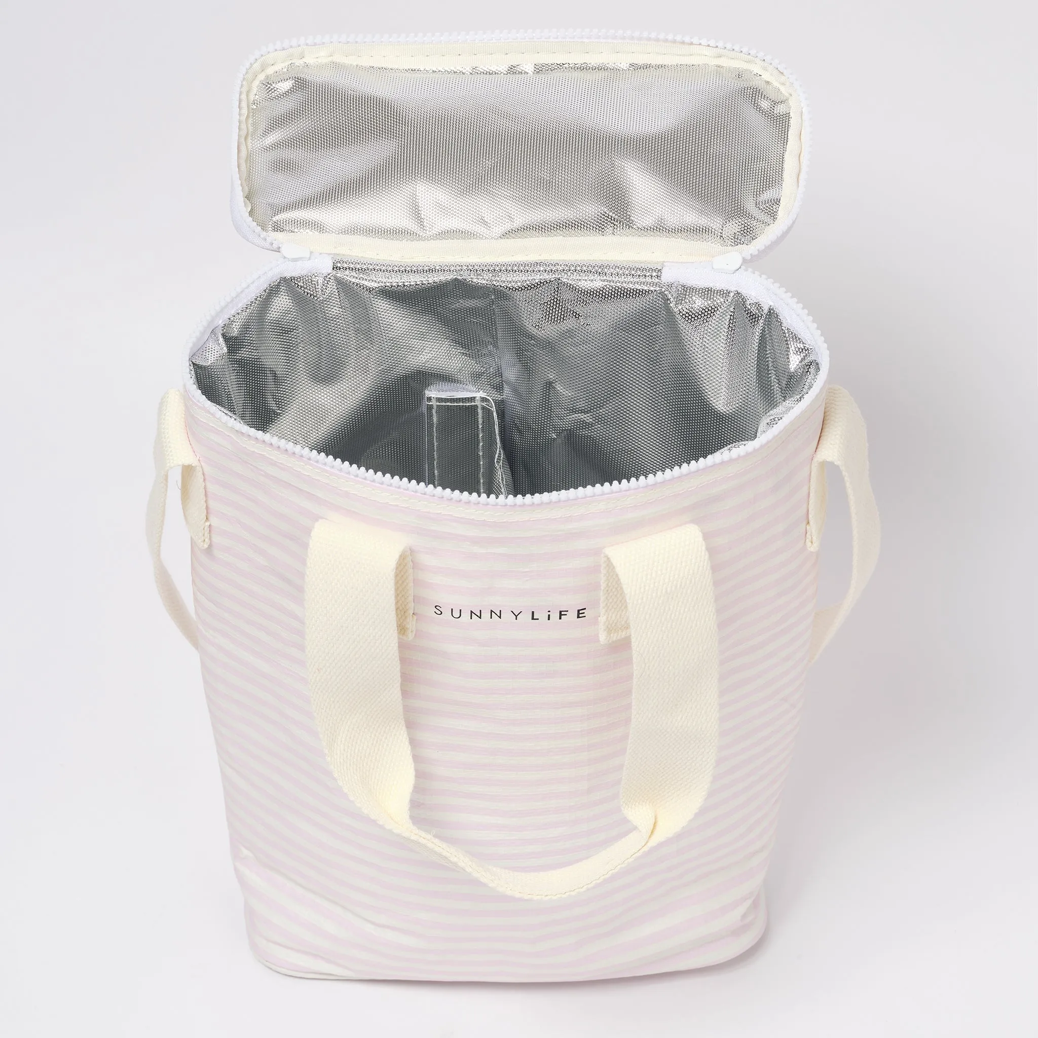 Light Cooler Drinks Bag | Lazy Days Pink Stripe Sunnylife