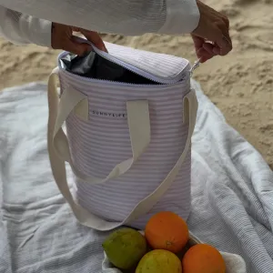 Light Cooler Drinks Bag | Lazy Days Pink Stripe Sunnylife