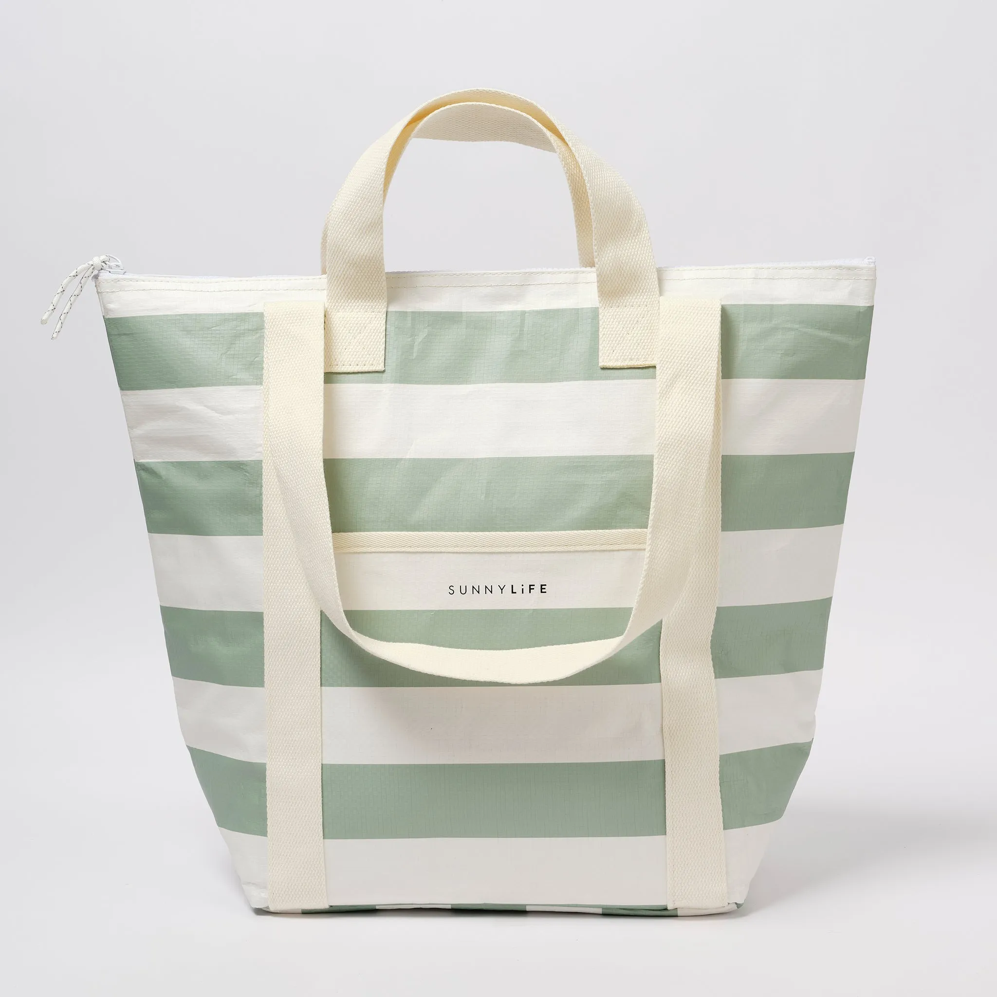 Light Cooler Tote | La Palma Sage Stripe Sunnylife