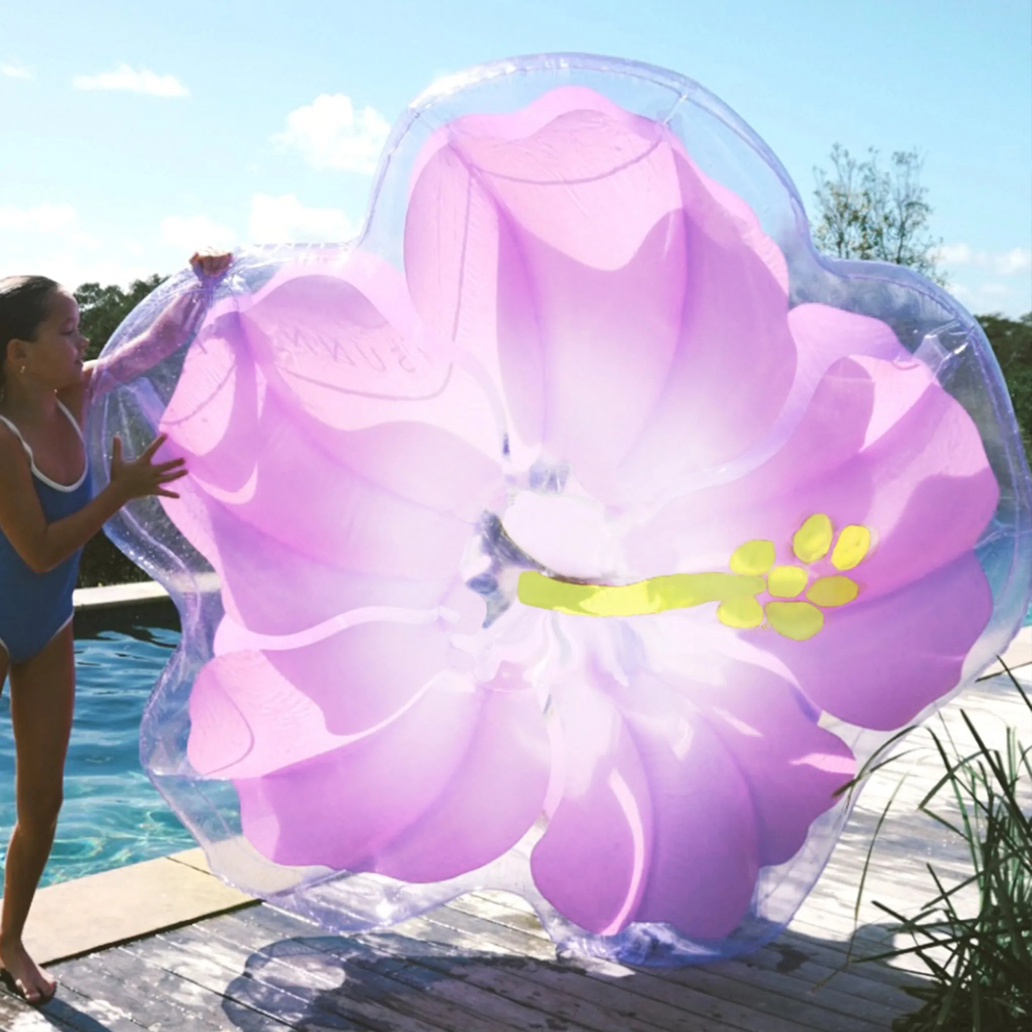 Luxe Lie-On Float | Hibiscus Pastel Lilac Sunnylife