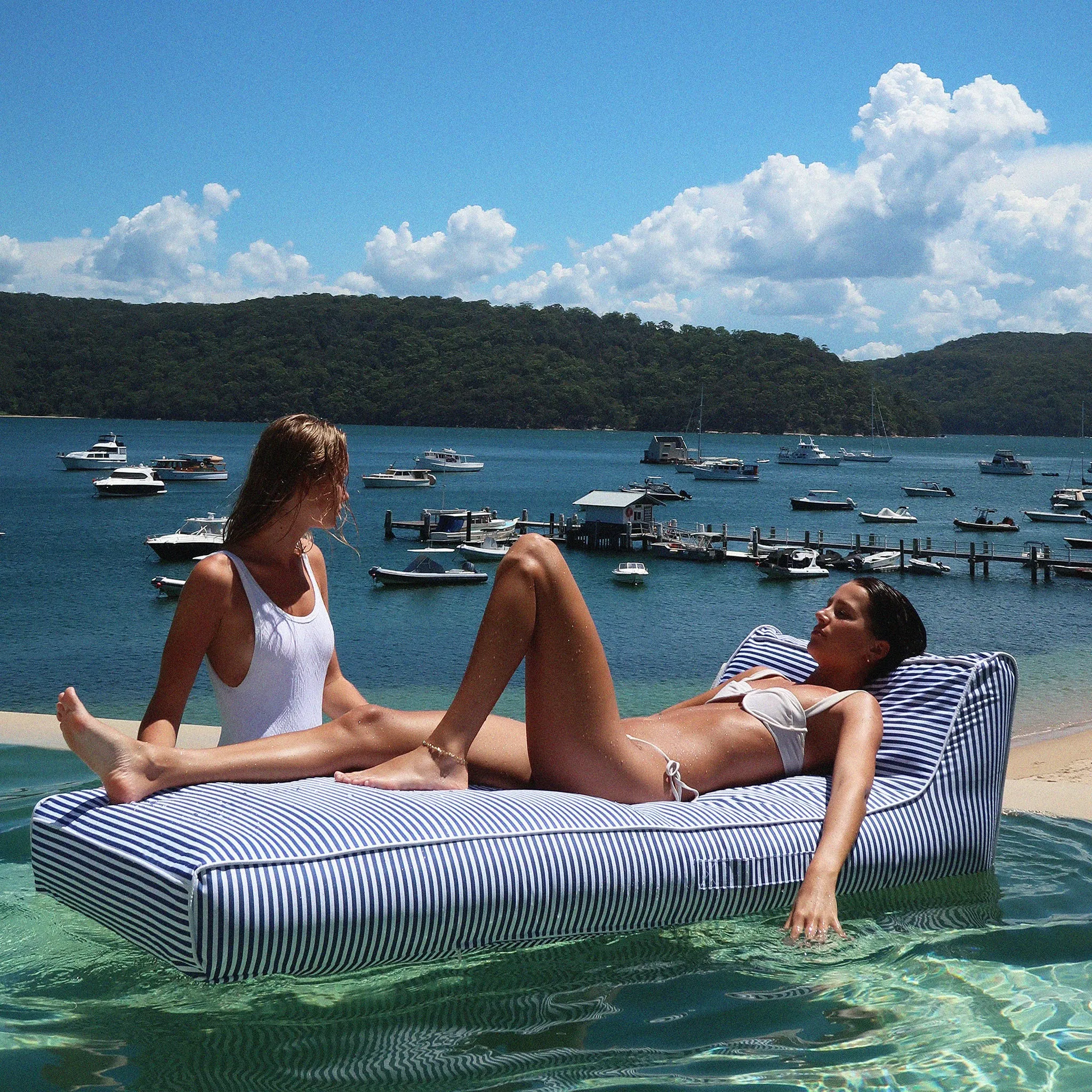 Luxe Lie-On Lounger Float | Le Weekend Navy Sunnylife