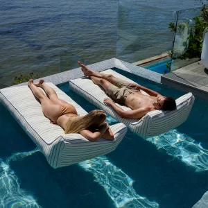 Luxe Lie-On Lounger | La Palma Sage Stripe Sunnylife