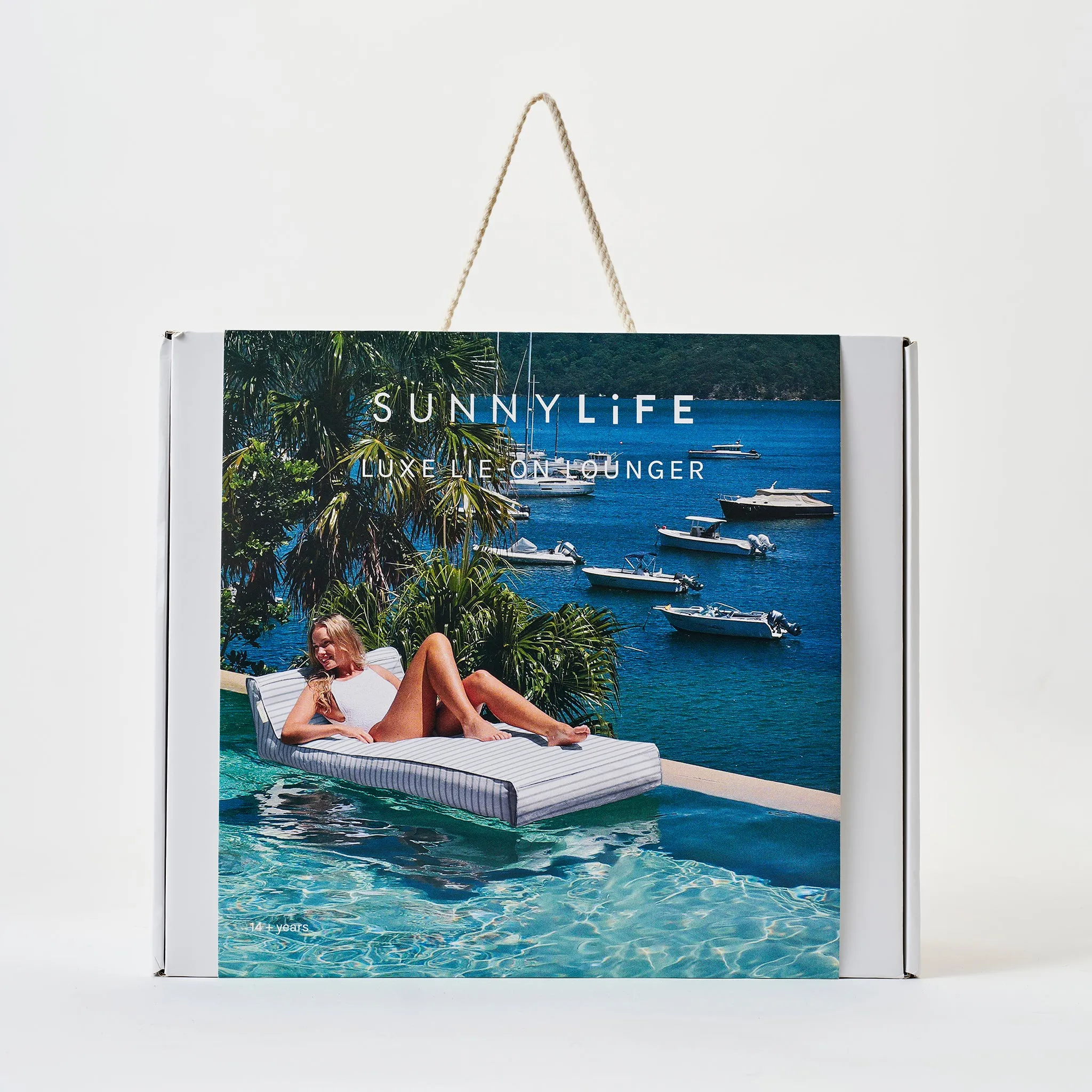 Luxe Lie-On Lounger | La Palma Sage Stripe Sunnylife