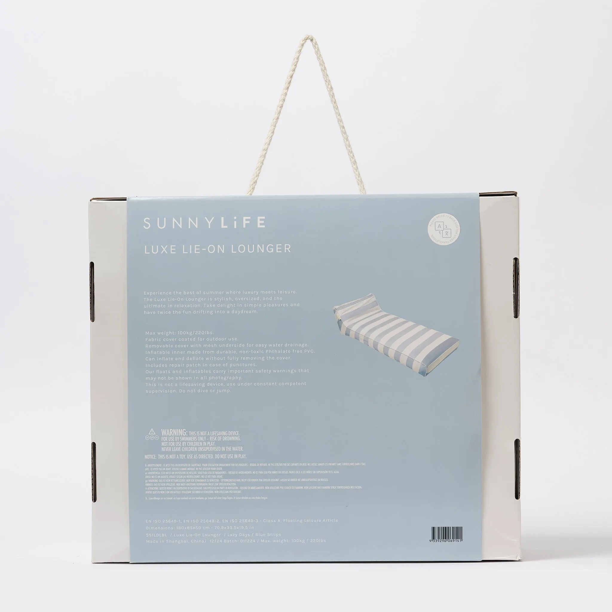 Luxe Lie-On Lounger | Lazy Days Blue Stripe Sunnylife
