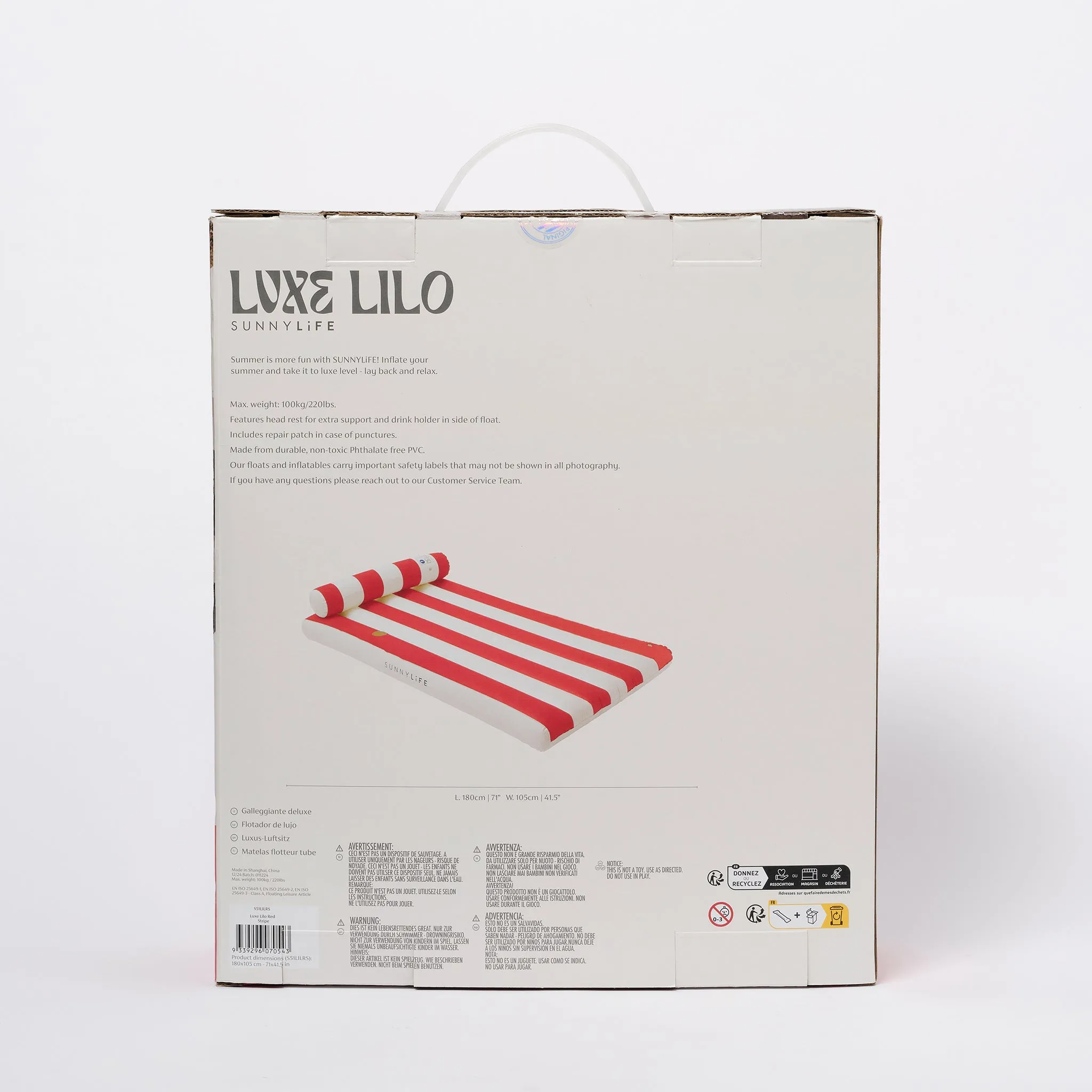 Luxe Lilo | Red Stripe Sunnylife