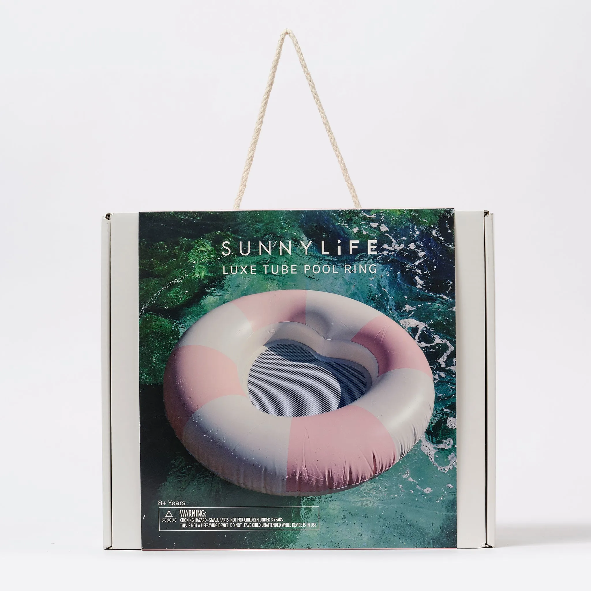 Luxe Pool Ring | Stole My Heart Pink Stripe Sunnylife