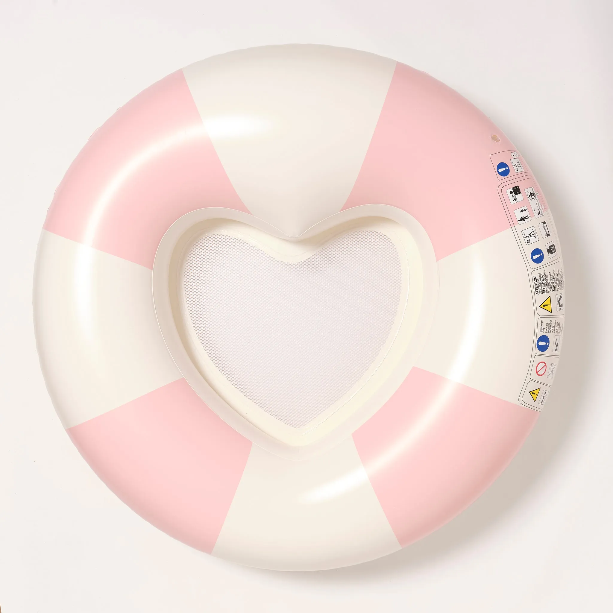 Luxe Pool Ring | Stole My Heart Pink Stripe Sunnylife