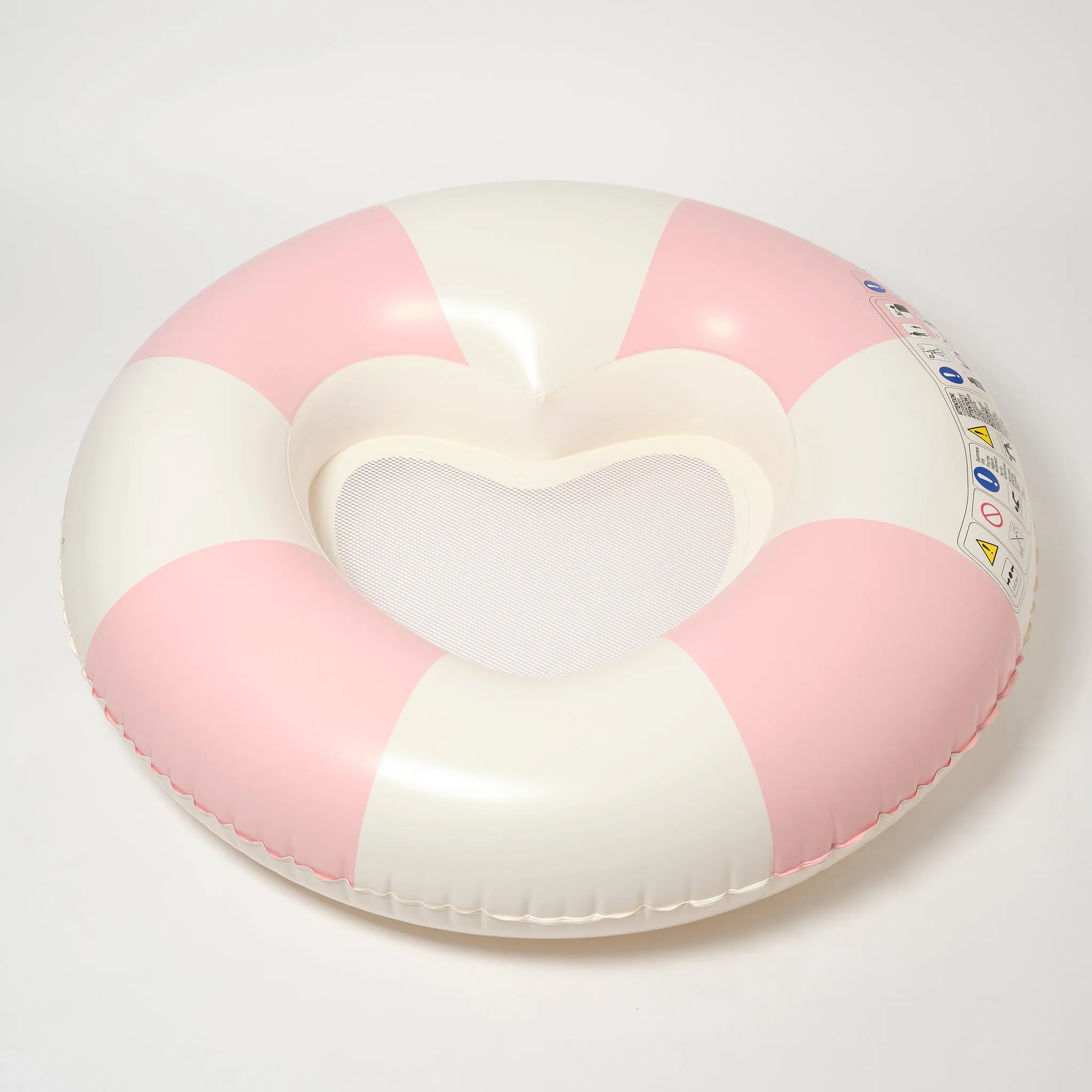 Luxe Pool Ring | Stole My Heart Pink Stripe Sunnylife