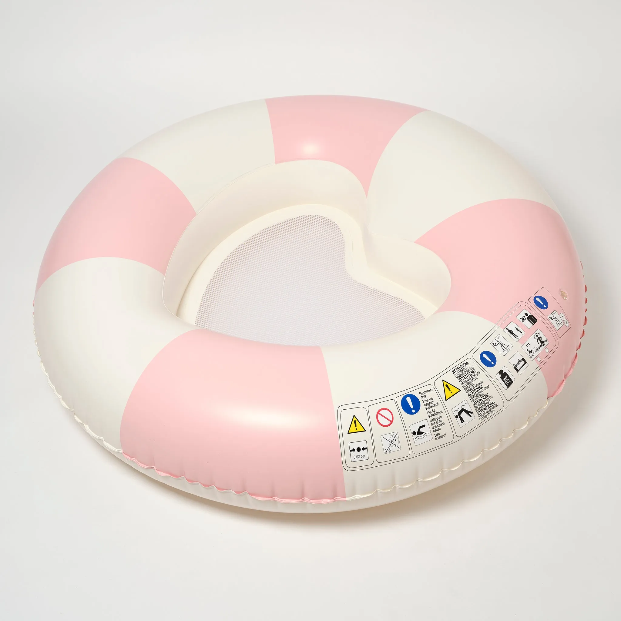 Luxe Pool Ring | Stole My Heart Pink Stripe Sunnylife