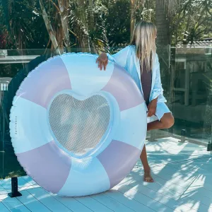Luxe Pool Ring | Stole My Heart Pink Stripe Sunnylife