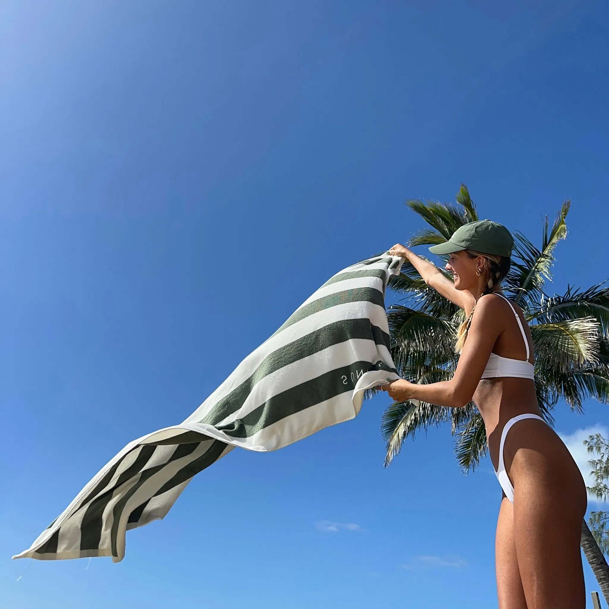 Luxe Towel | The Vacay Olive Stripe Sunnylife