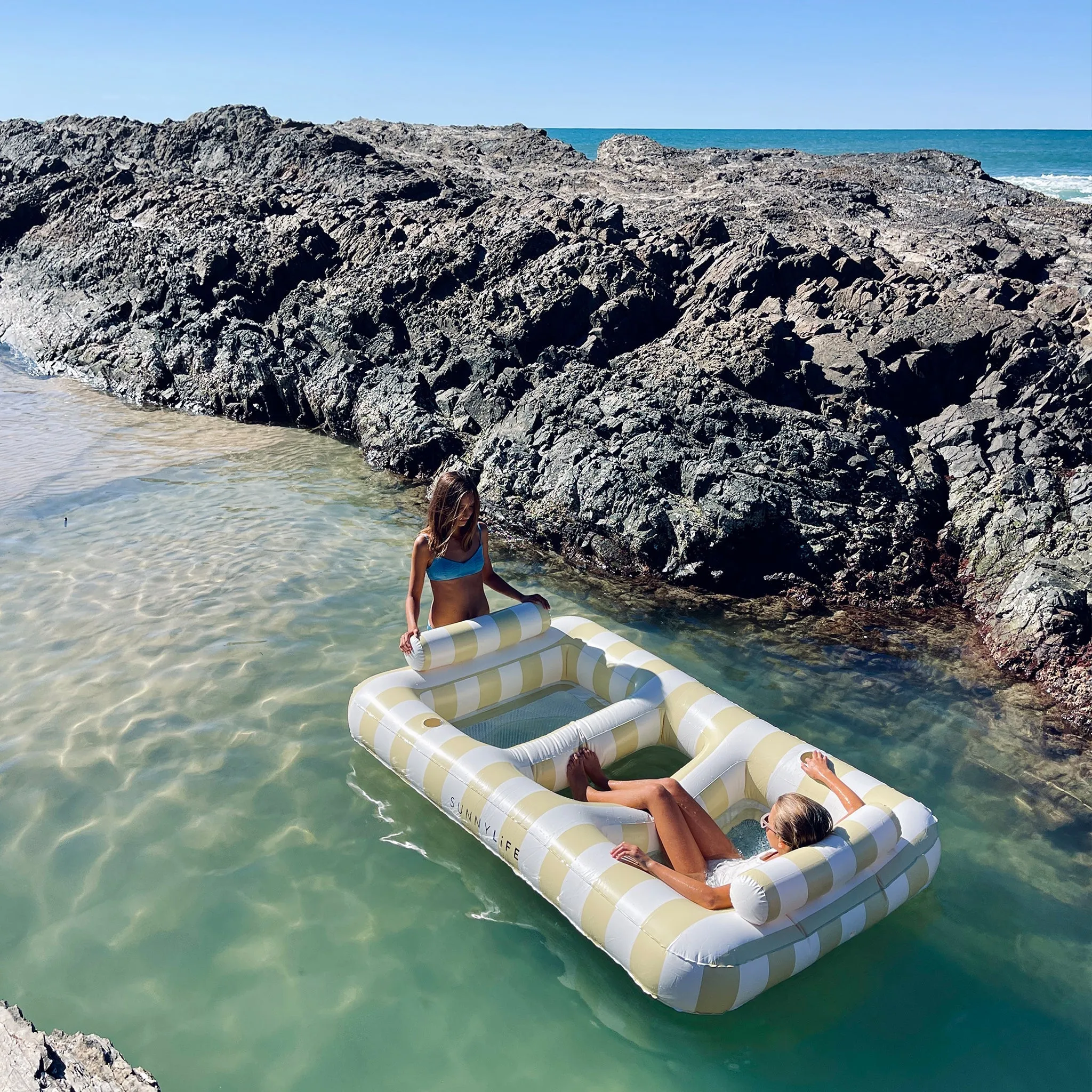 Luxe Twin Hammock Float | Mango Bay Soft Mustard Sunnylife
