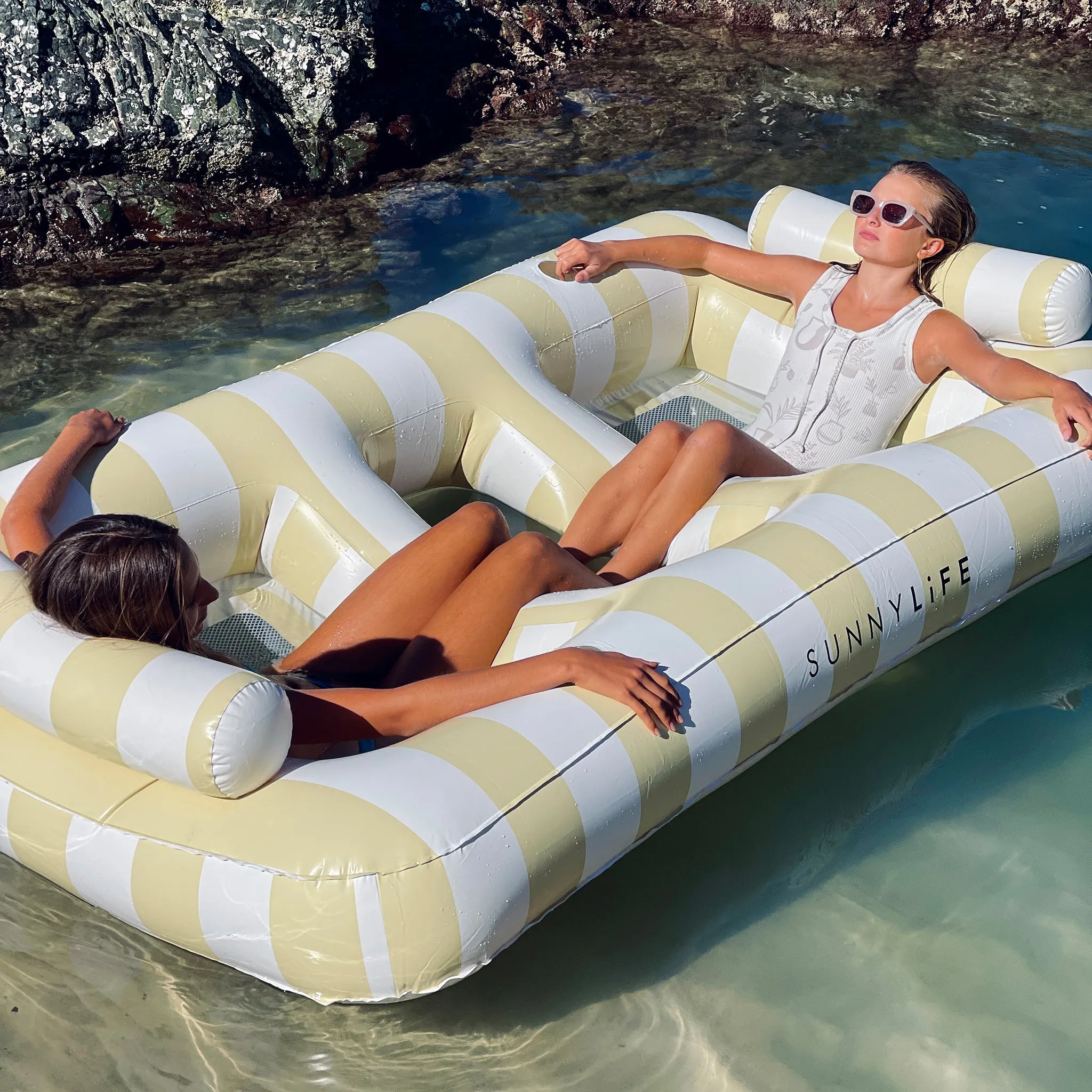 Luxe Twin Hammock Float | Mango Bay Soft Mustard Sunnylife