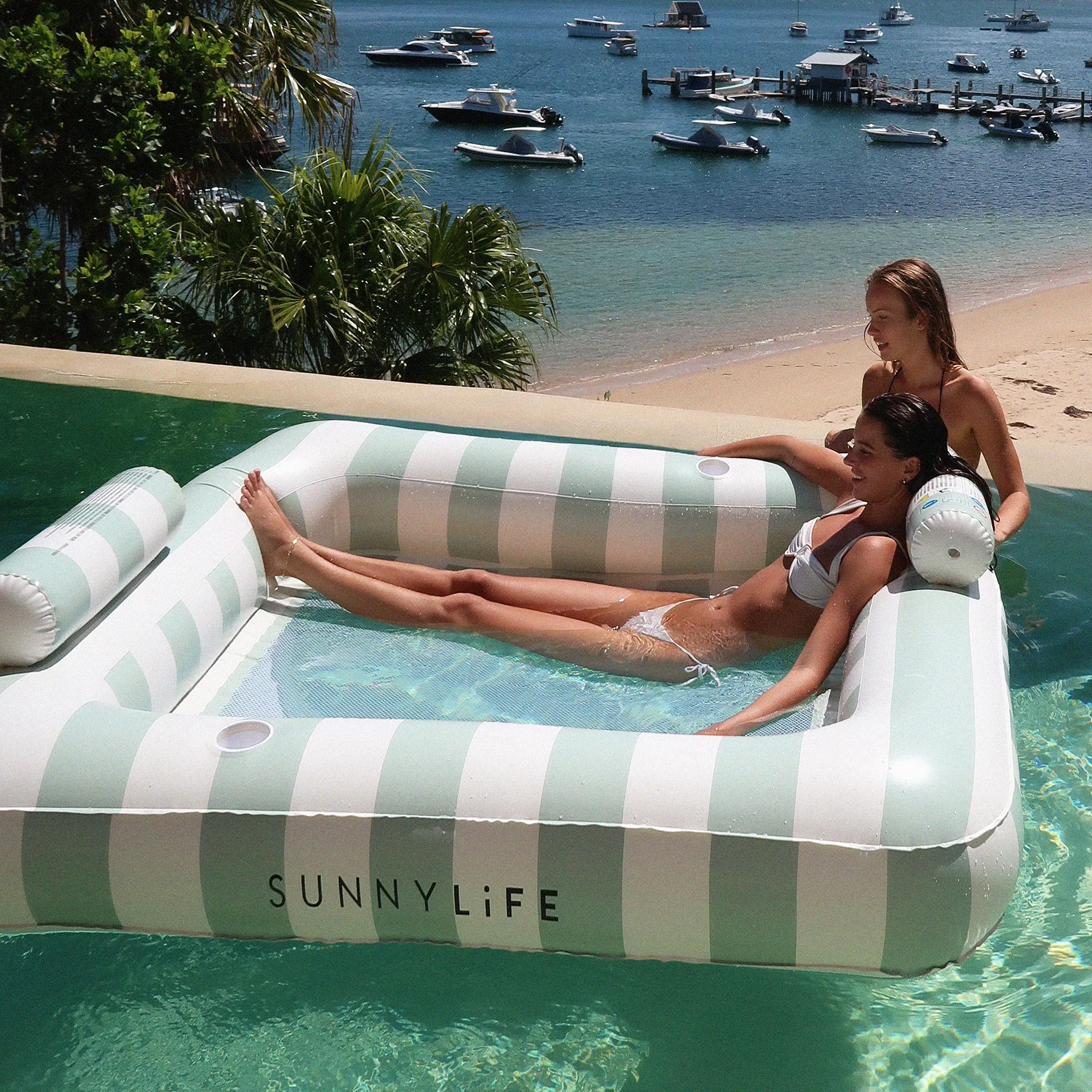 Luxe Twin Hammock Float | The Vacay Soft Olive Sunnylife