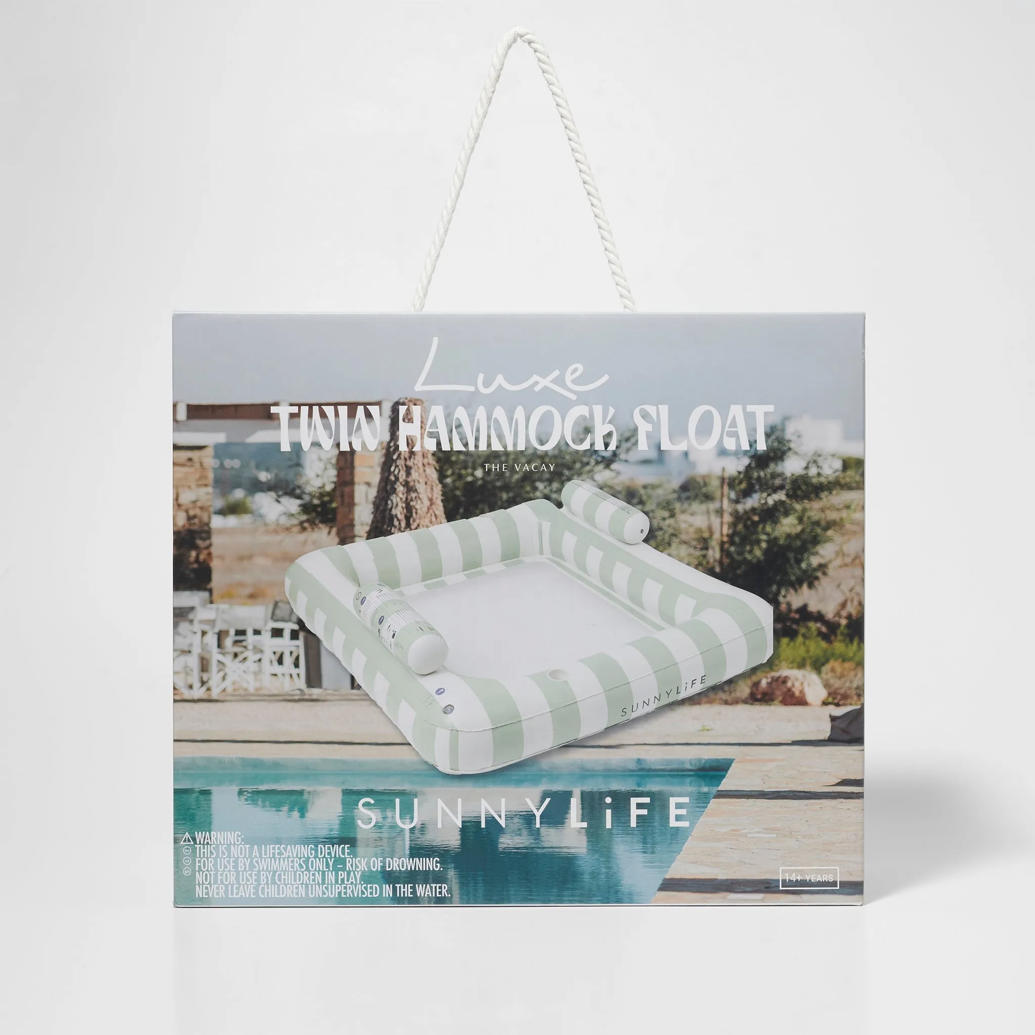 Luxe Twin Hammock Float | The Vacay Soft Olive Sunnylife