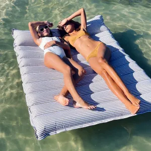 Luxe Twin Vintage Lie-On Float | The Vacay Stone Stripe Sunnylife