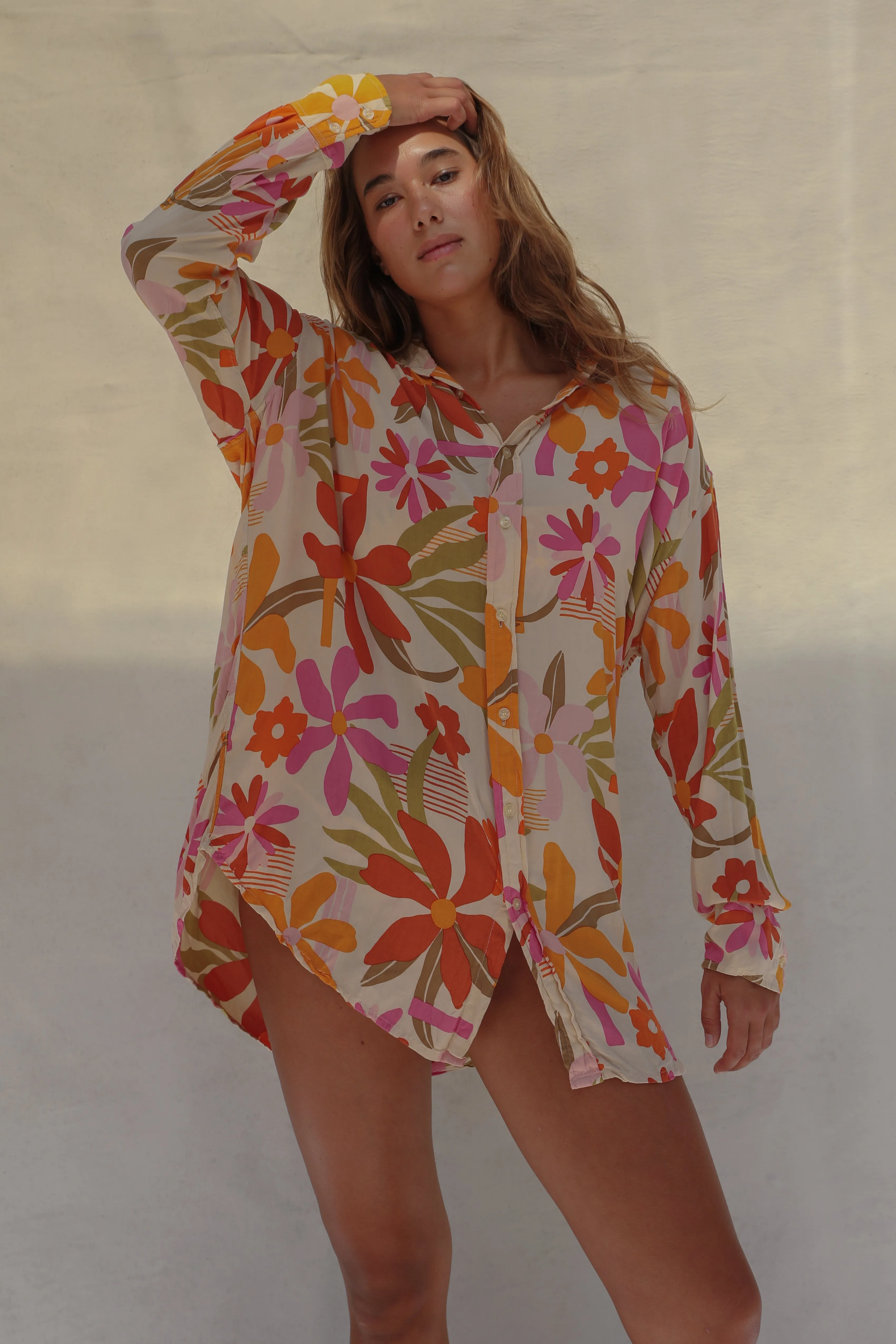 Mimi Shirt Dress - Ikebana Stone Fox Swim
