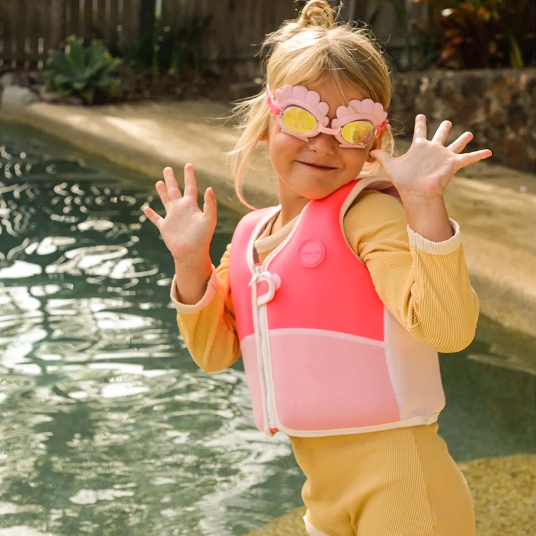 Mini Swim Goggles | Melody the Mermaid Neon Strawberry Sunnylife