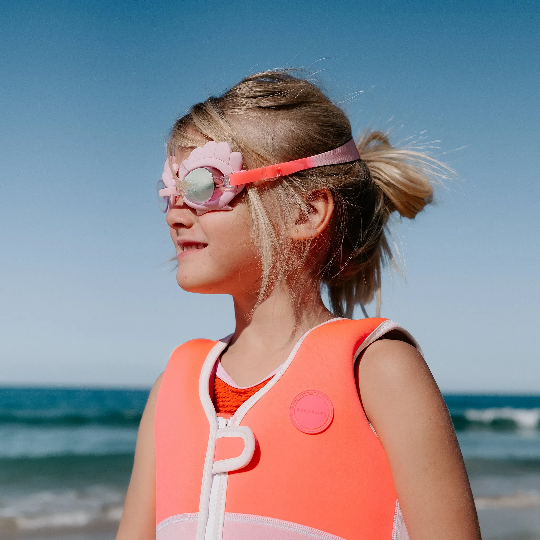 Mini Swim Goggles | Melody the Mermaid Neon Strawberry Sunnylife