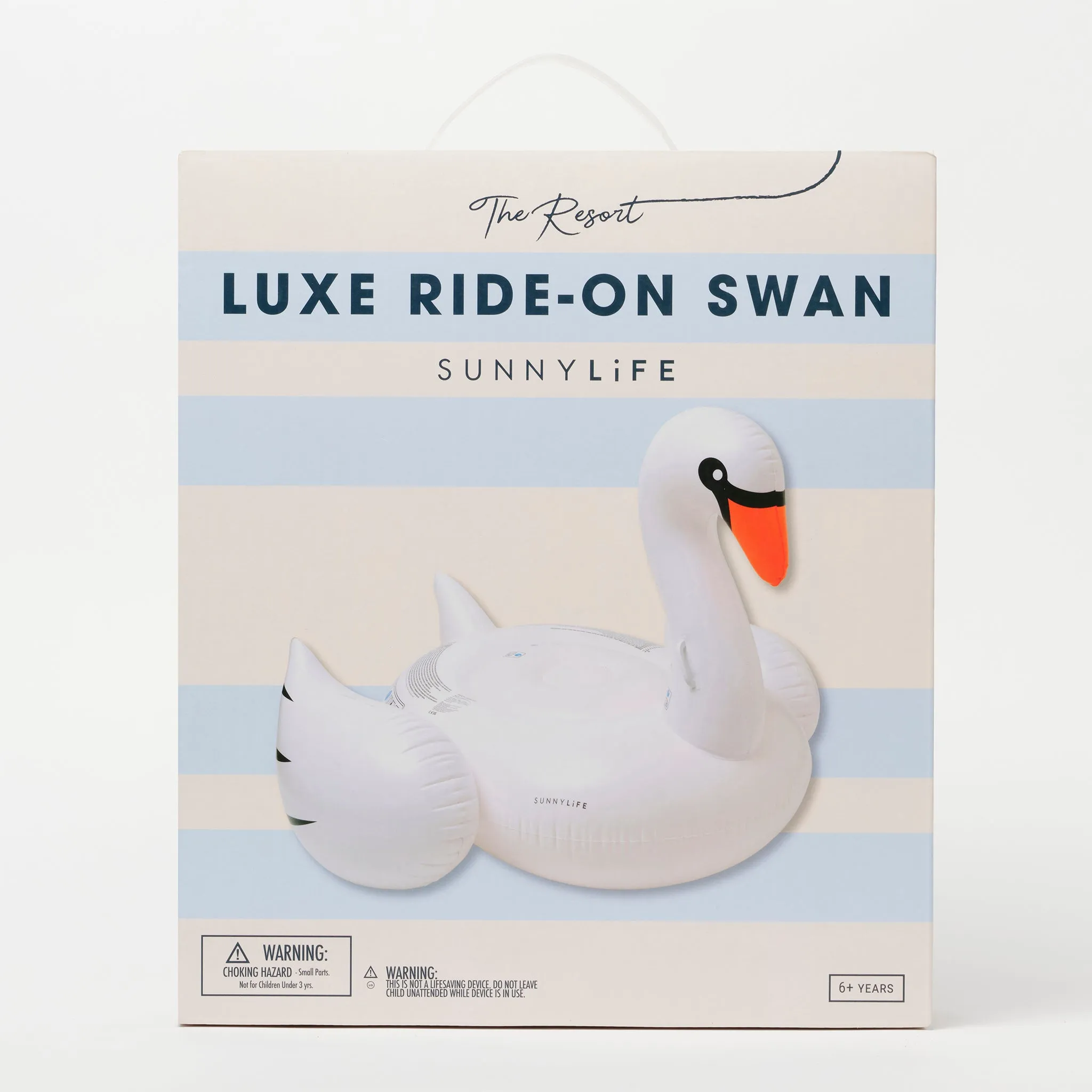 Original Luxe Ride-On Float Swan | The Resort White on White Sunnylife