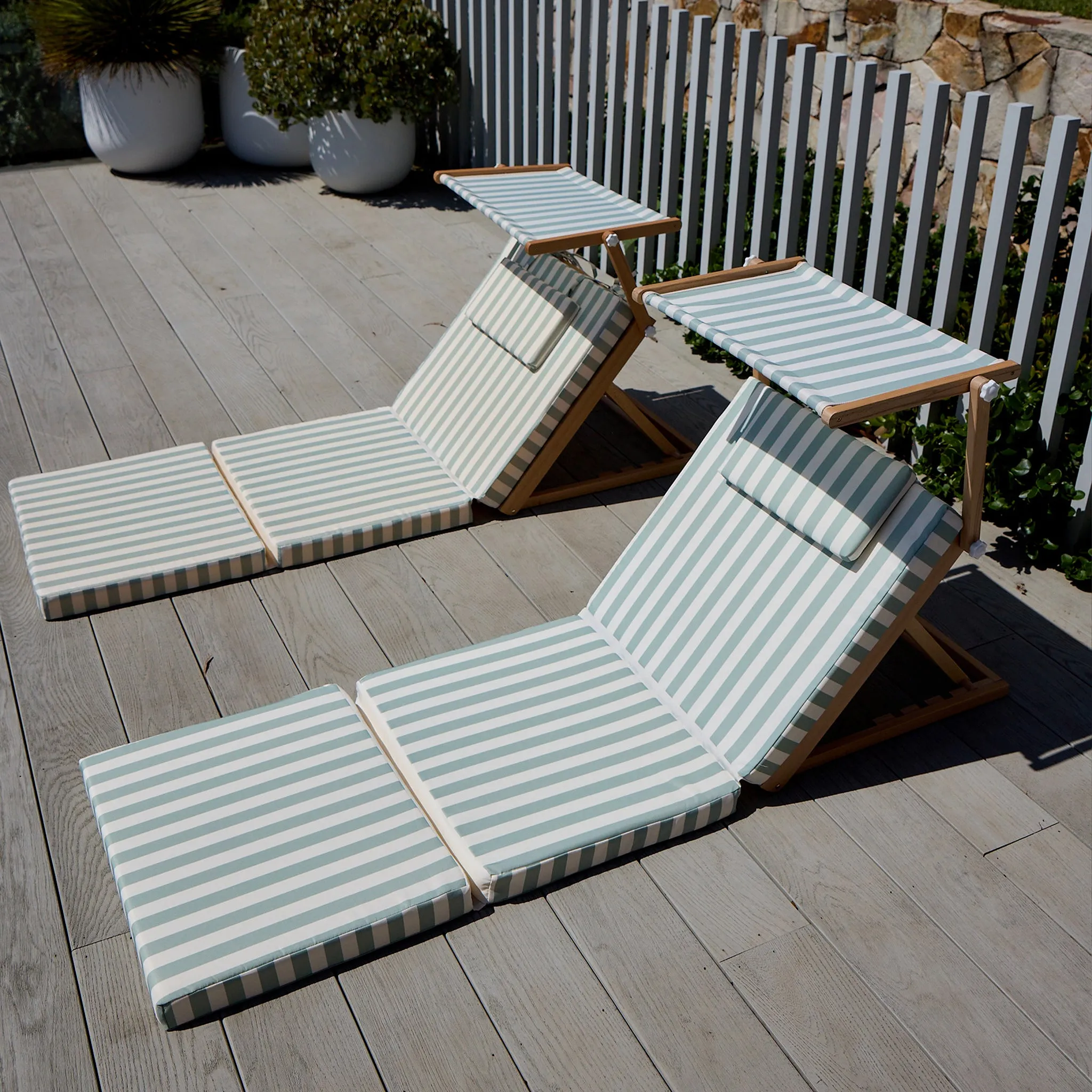 Pool House Daybed | La Palma Sage Stripe Sunnylife