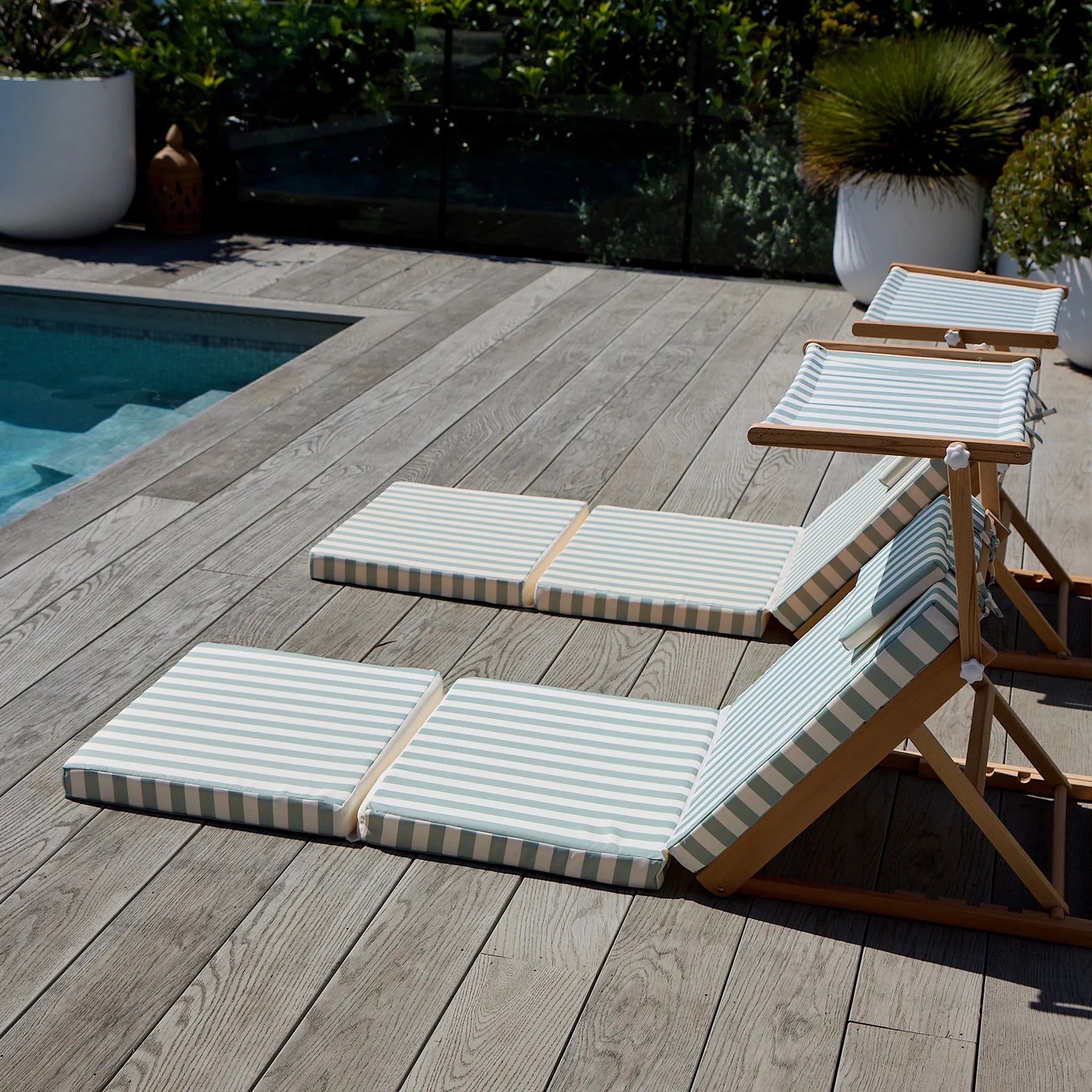 Pool House Daybed | La Palma Sage Stripe Sunnylife