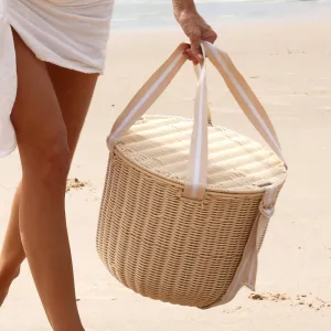 Round Picnic Cooler Basket | Le Weekend Natural Sunnylife