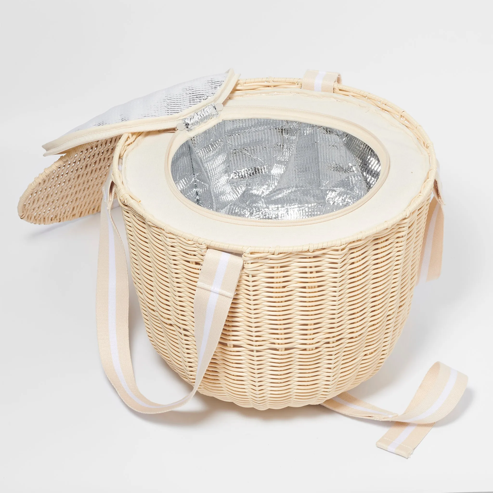 Round Picnic Cooler Basket | Le Weekend Natural Sunnylife