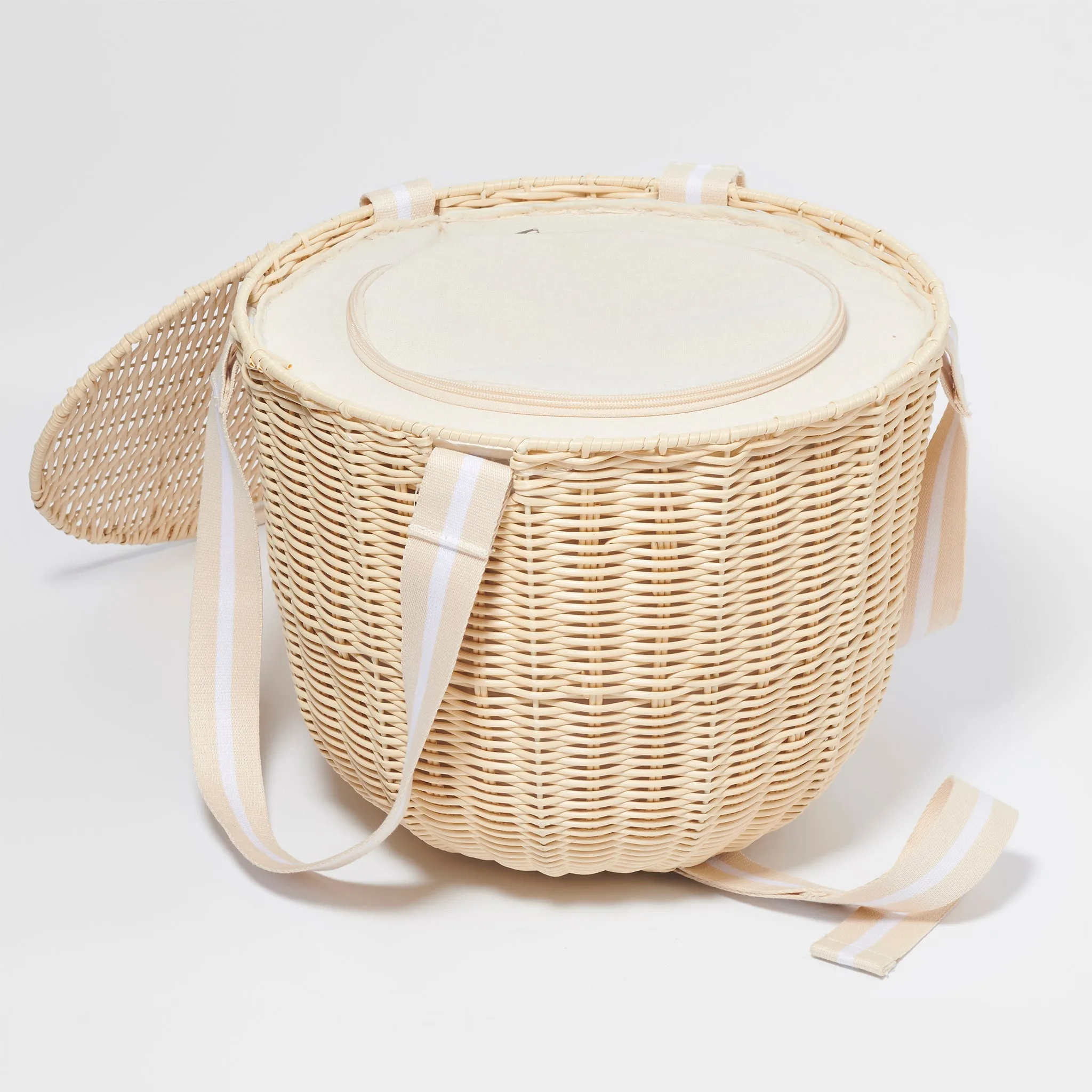 Round Picnic Cooler Basket | Le Weekend Natural Sunnylife