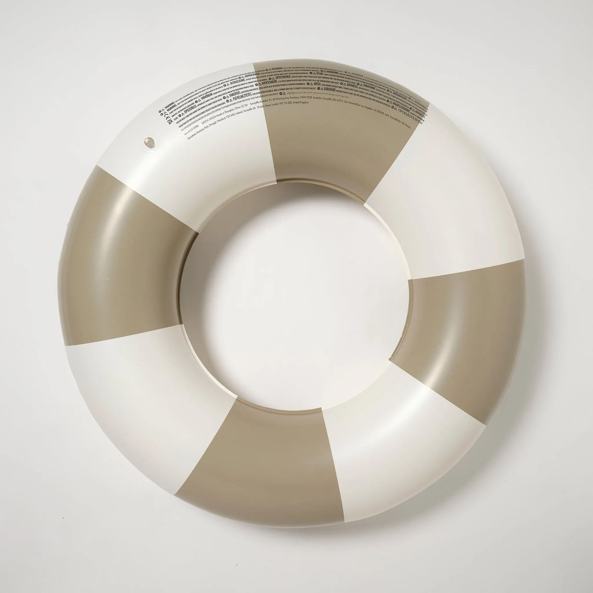 Slim Tube Pool Ring | Rustico Driftwood Stripe Sunnylife