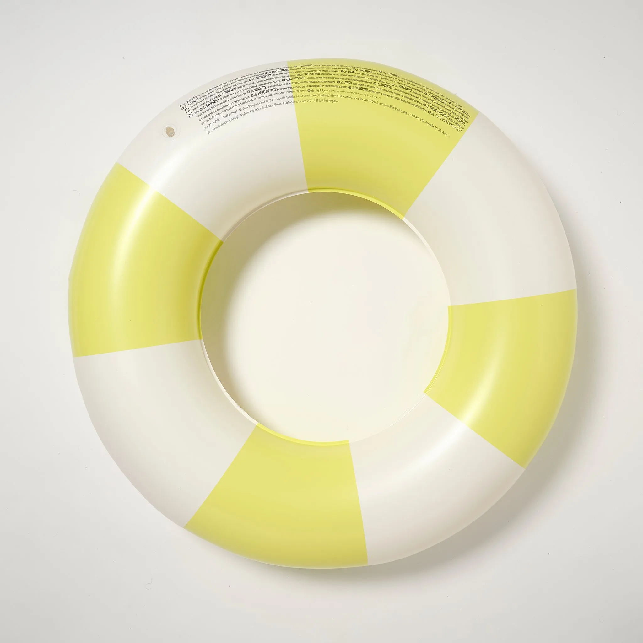 Slim Tube Pool Ring | Tides Out Citrus Stripe Sunnylife