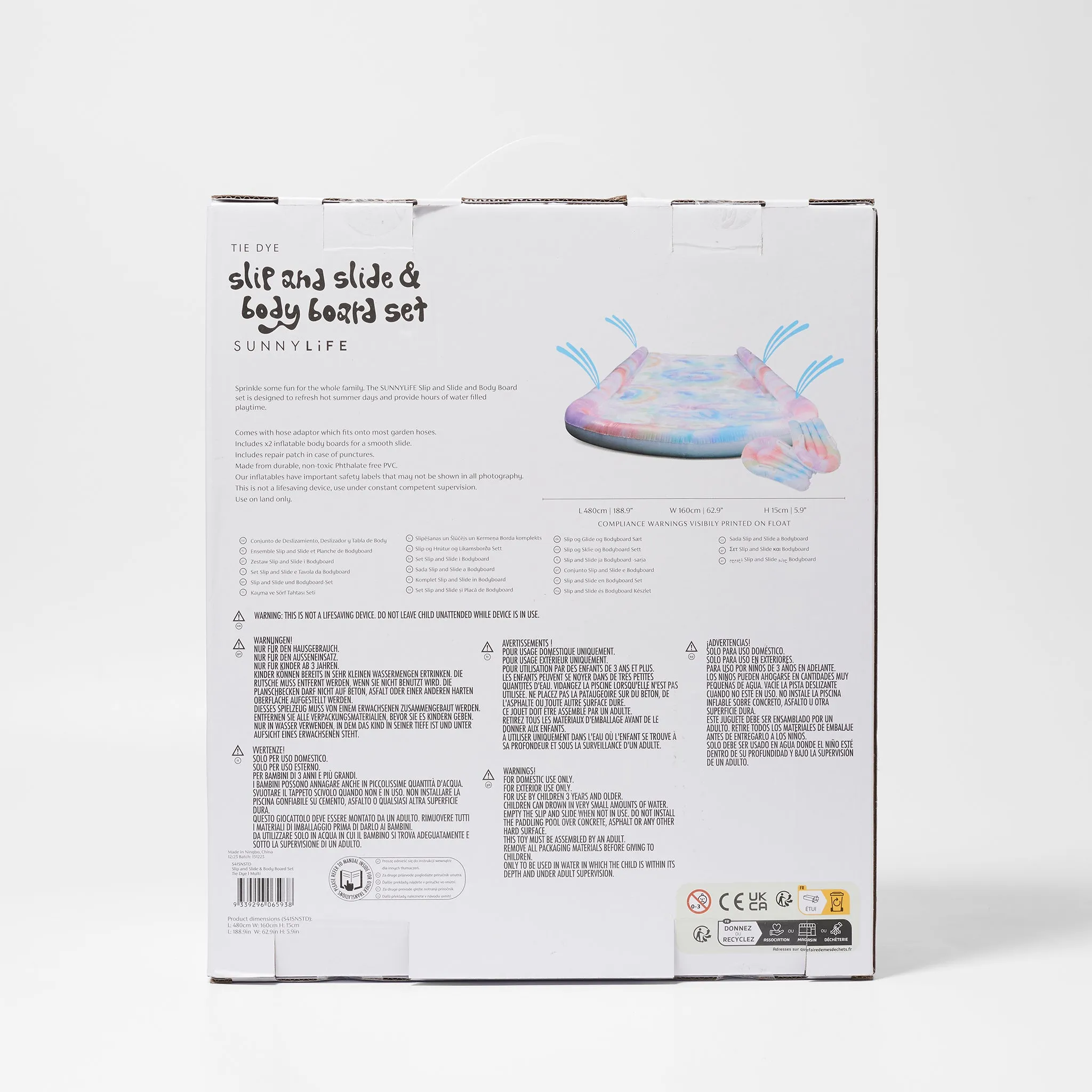 Slip, Slide and Body Board Set | Tie Dye Multi Sunnylife
