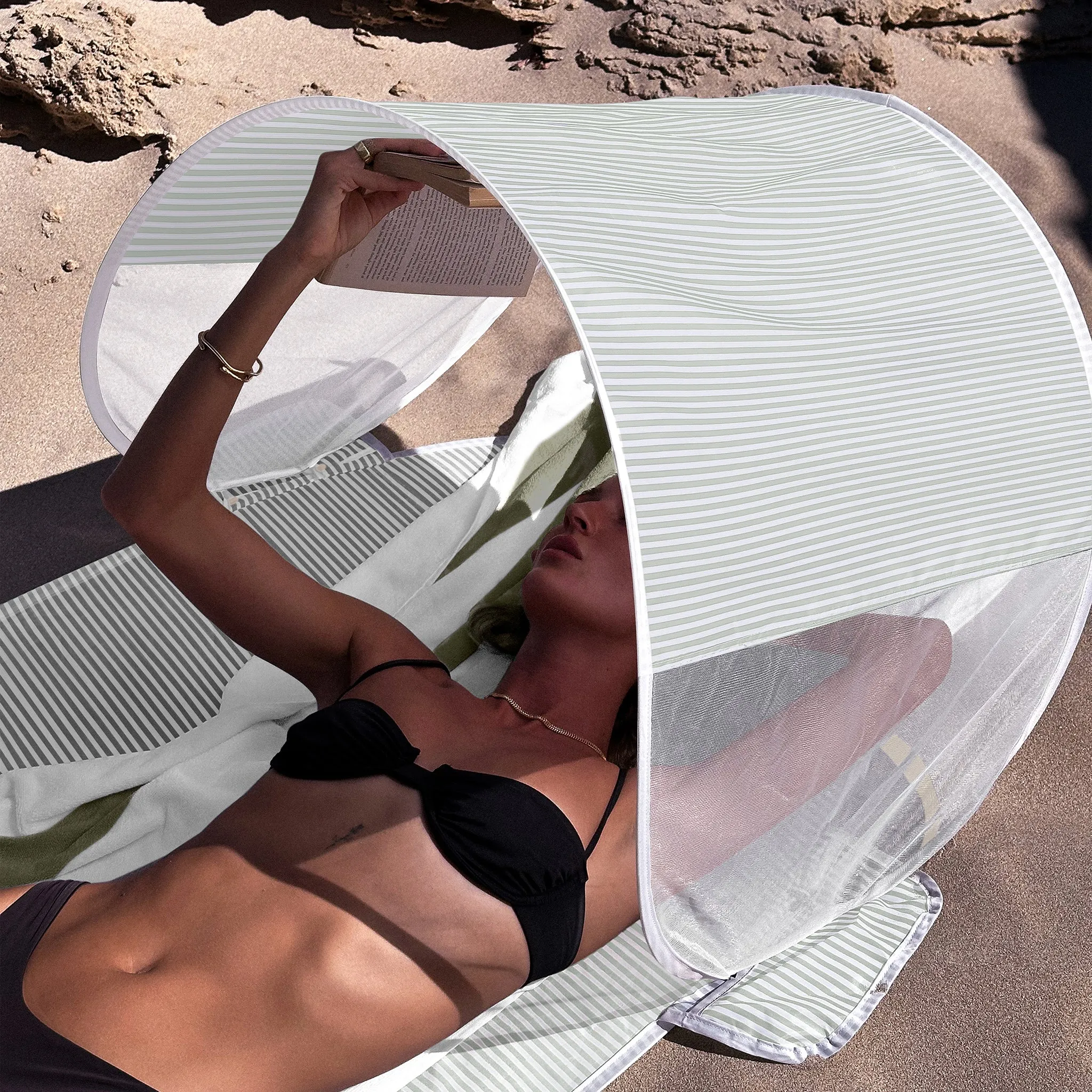 Solo Sun Shader | La Palma Sage Stripe Sunnylife