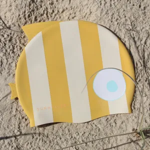Swimming Cap | Finn the Fish Mustard Stripe Sunnylife
