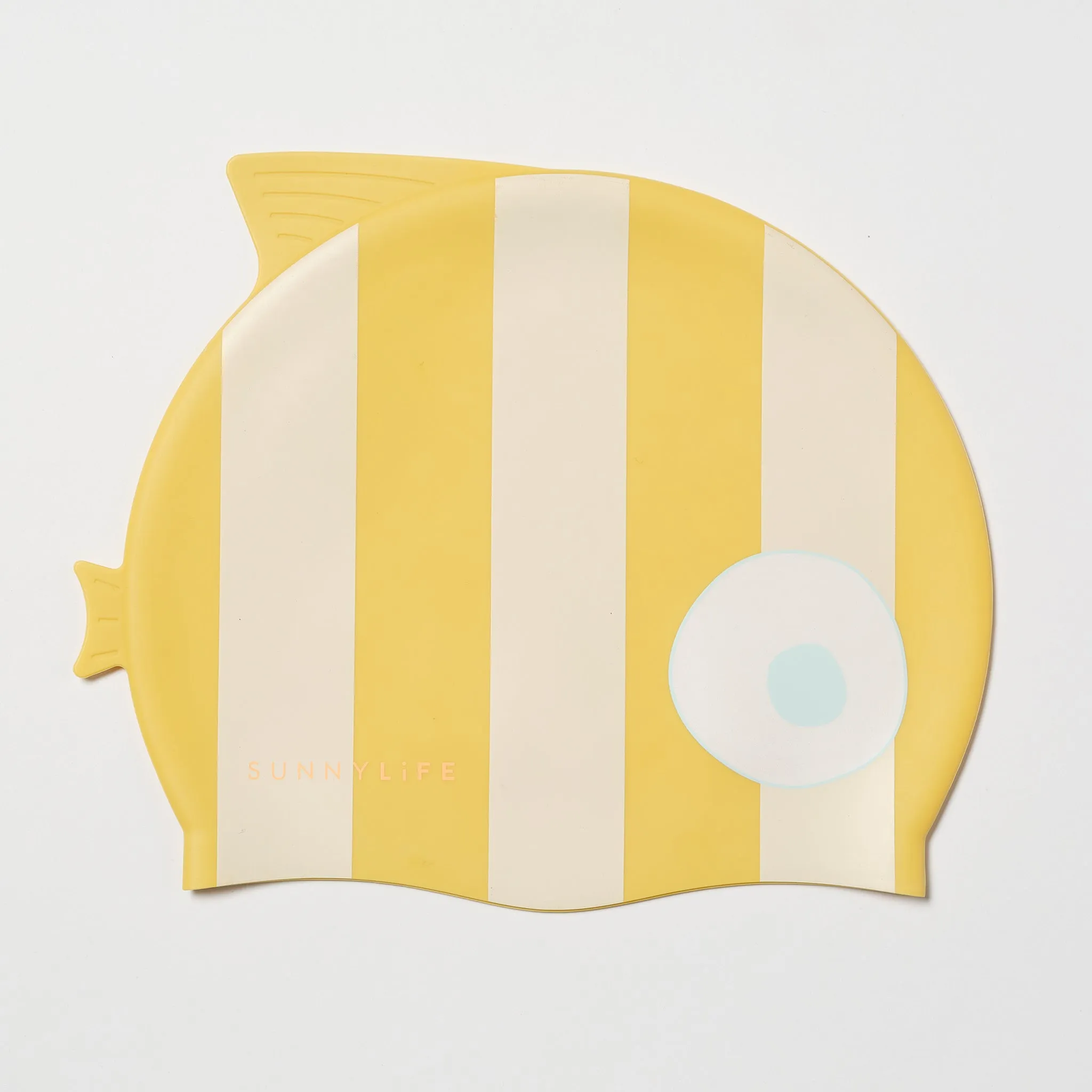 Swimming Cap | Finn the Fish Mustard Stripe Sunnylife