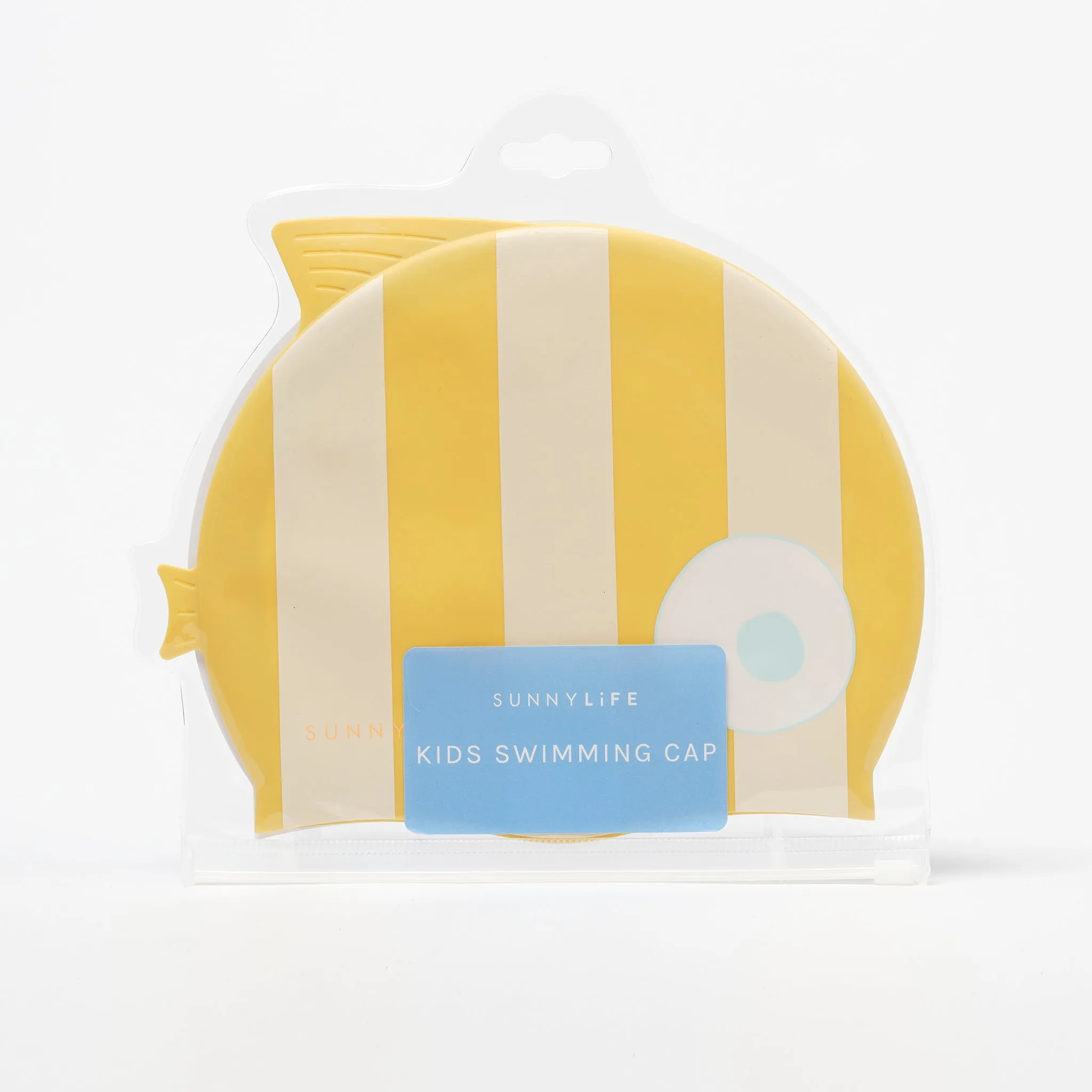 Swimming Cap | Finn the Fish Mustard Stripe Sunnylife