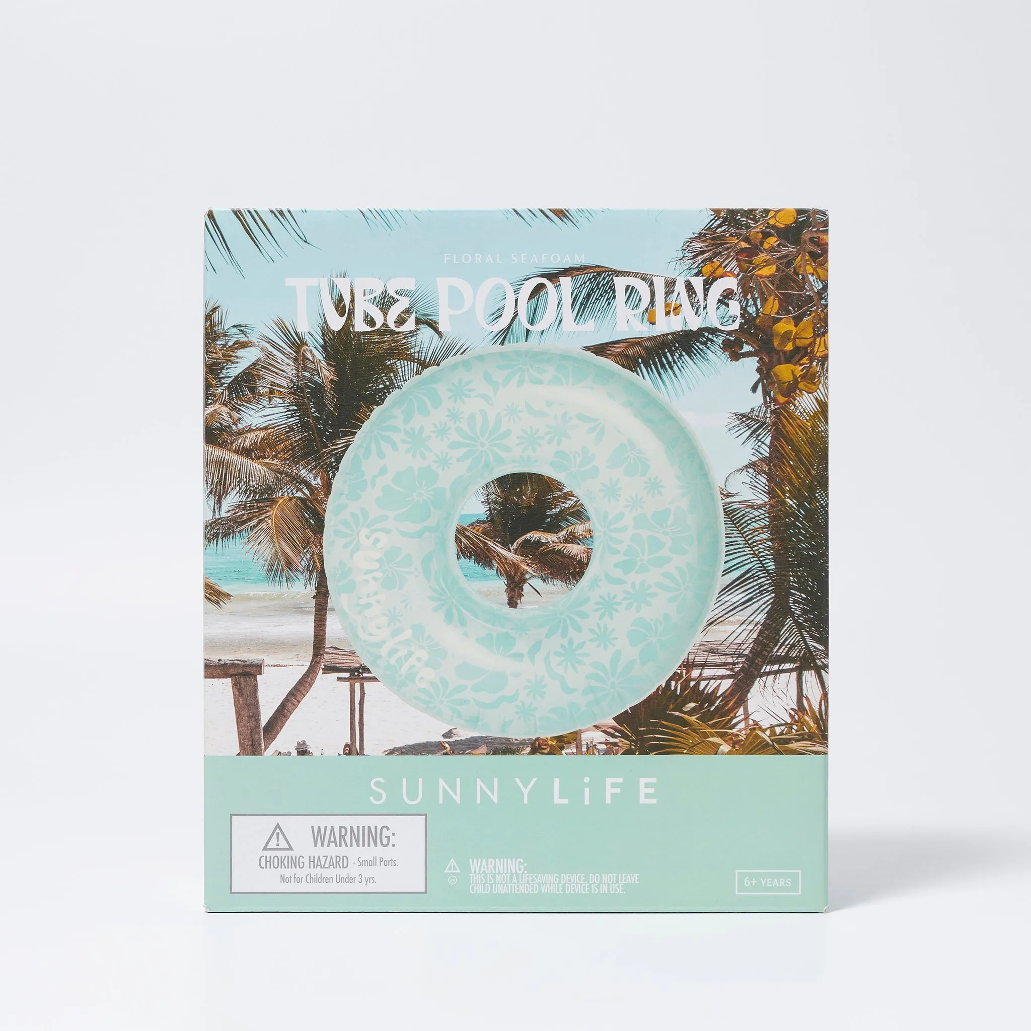 Tube Pool Ring | Floral Seafoam Sunnylife