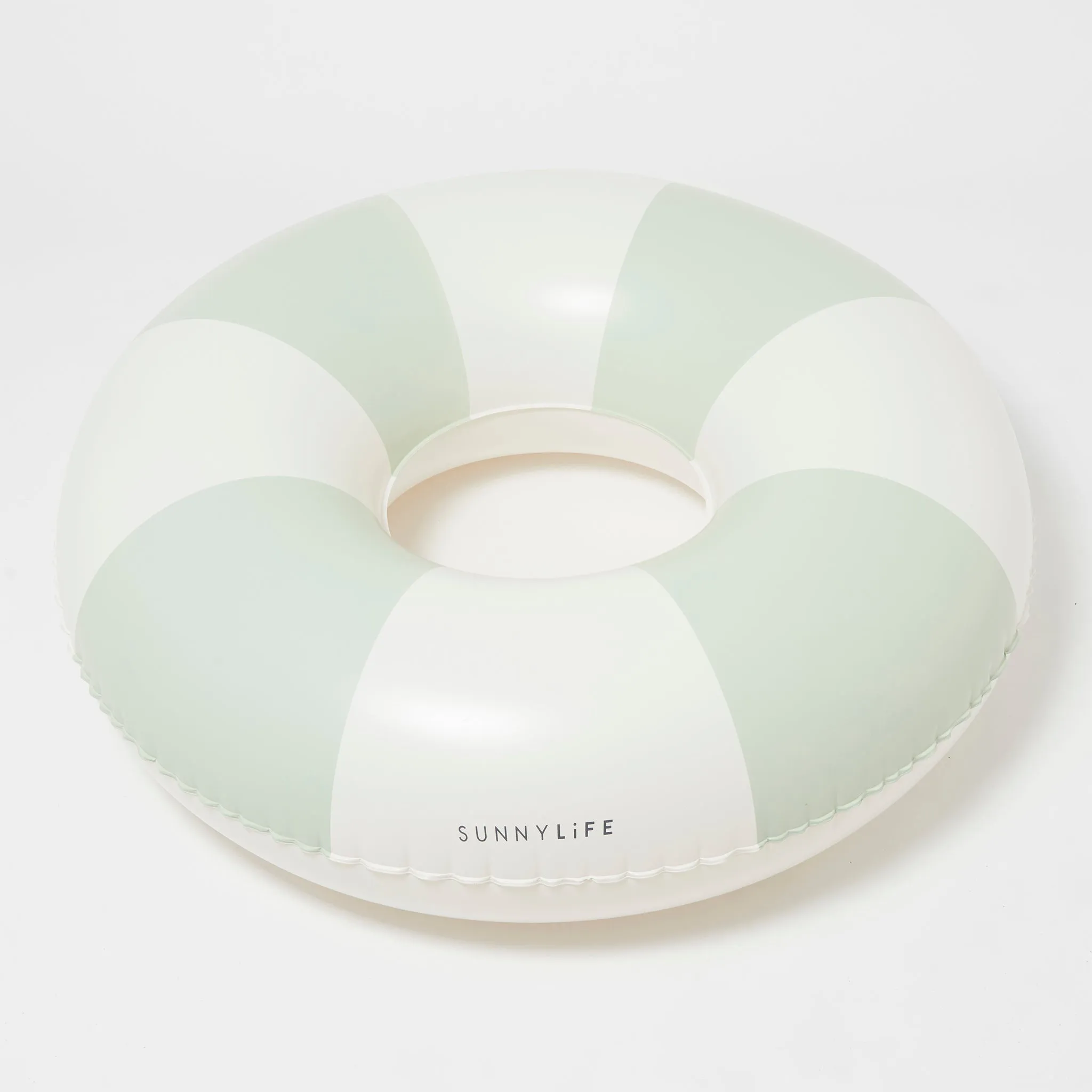 Tube Pool Ring | The Vacay Soft Olive Stripe Sunnylife