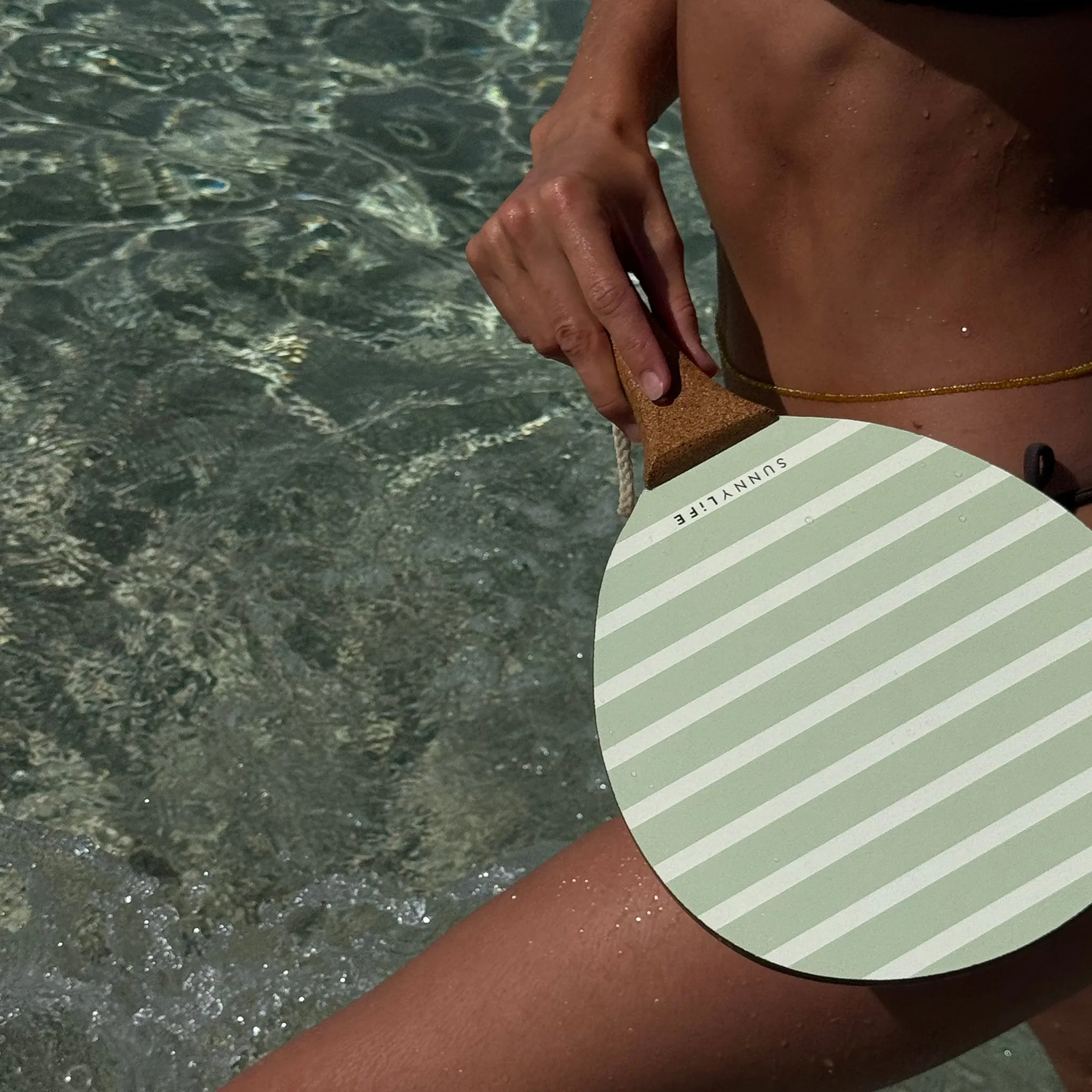 Vintage Beach Paddles | La Palma Sage Stripe Sunnylife
